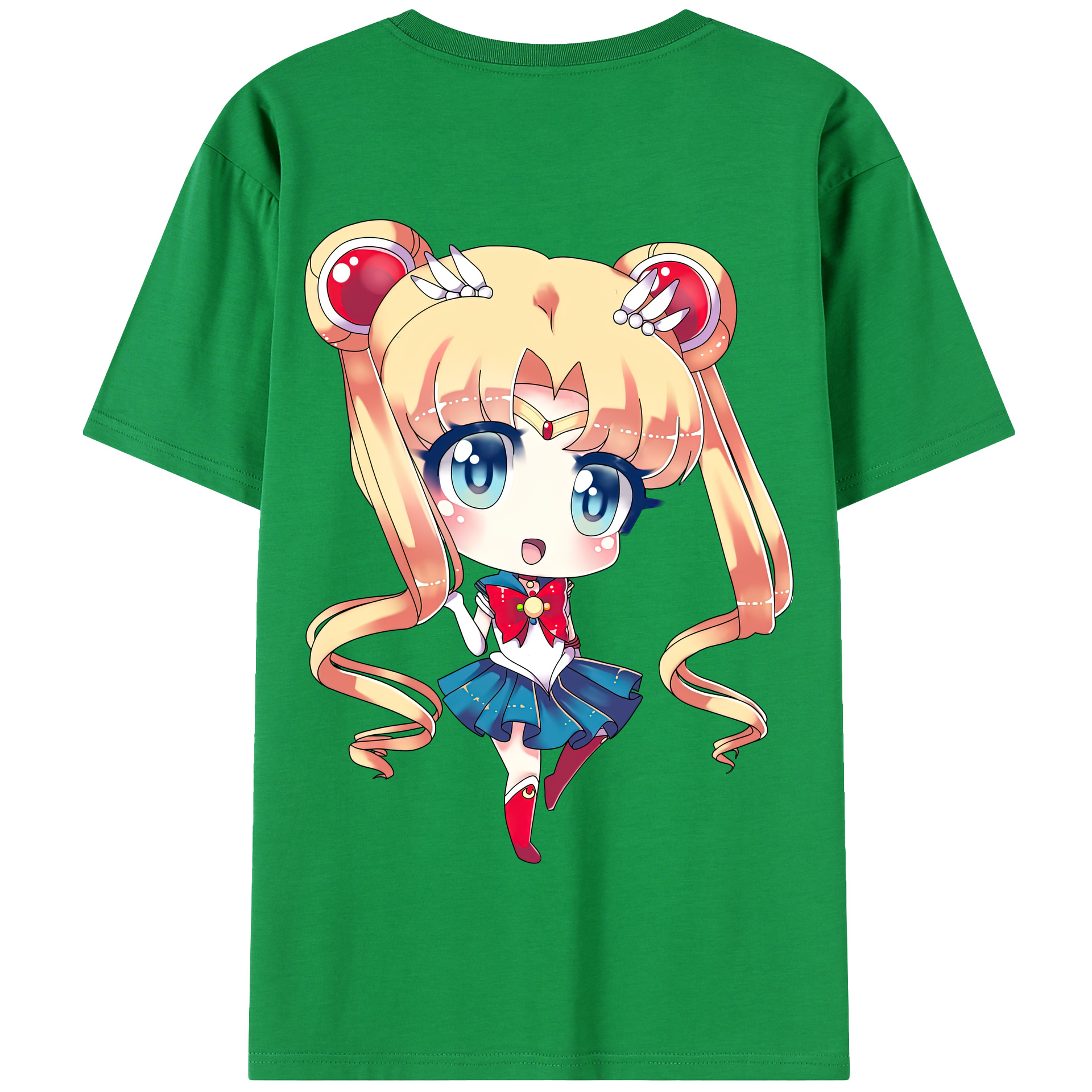 （画像用） 美少女戦士セーラームーン 月野 うさぎ つきの うさぎ Sailor Moon Tsukino Usagi 綿100％半袖Tシャツ（背面プリント）