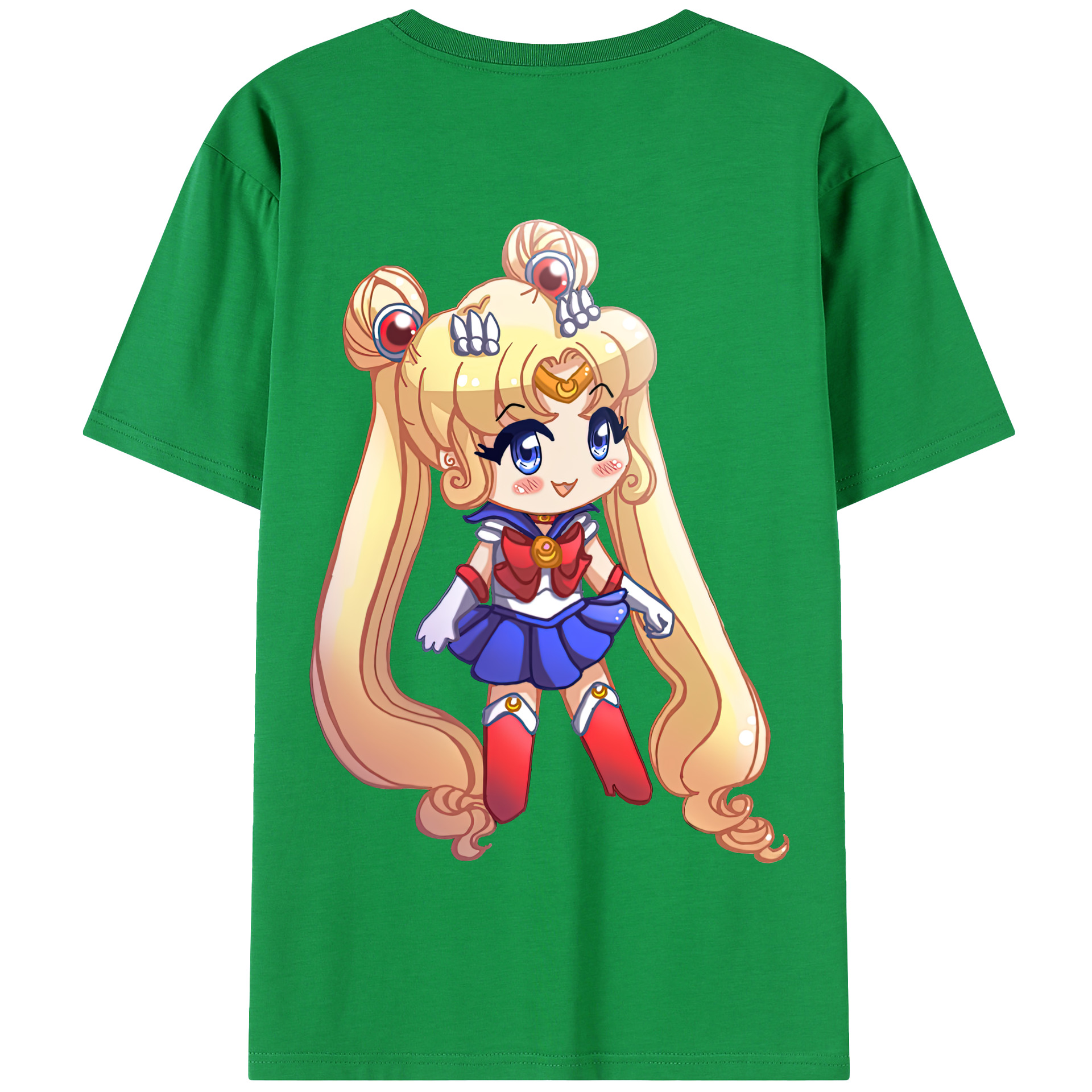 （画像用） 美少女戦士セーラームーン 月野 うさぎ つきの うさぎ Sailor Moon Tsukino Usagi 綿100％半袖Tシャツ（背面プリント）