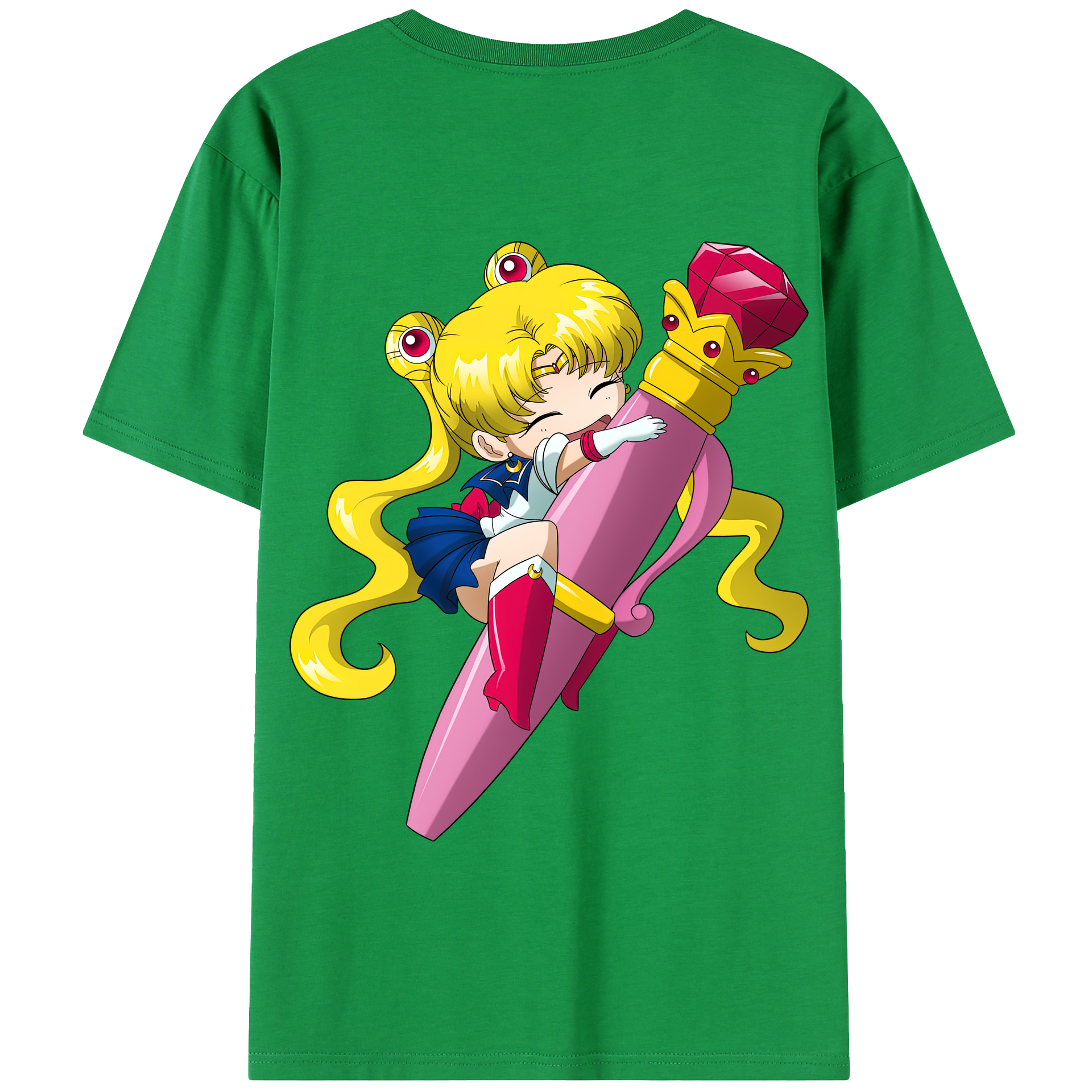 （画像用） 美少女戦士セーラームーン 月野 うさぎ つきの うさぎ Sailor Moon Tsukino Usagi 綿100％半袖Tシャツ（背面プリント）