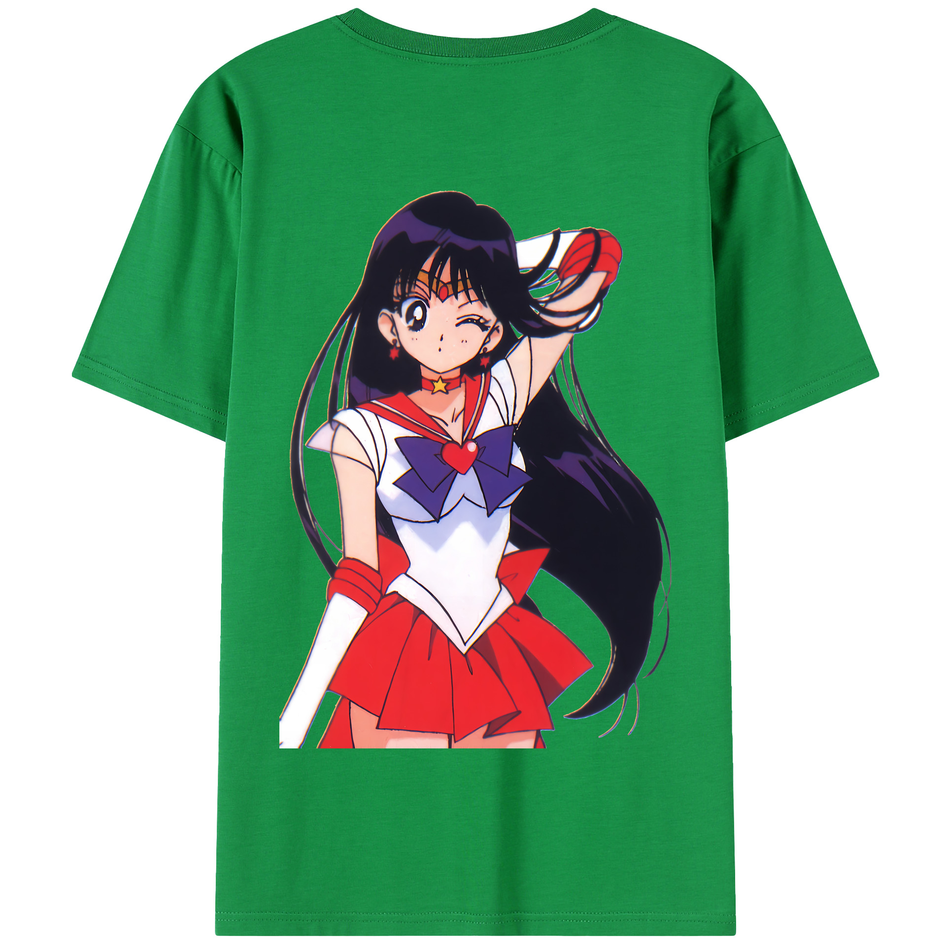 （画像用） 美少女戦士セーラームーン 火野レイ ひの レイ Sailor Moon Hino Rei （セーラーマーズ,Sailor Mars） 綿100％半袖Tシャツ（背面プリント）
