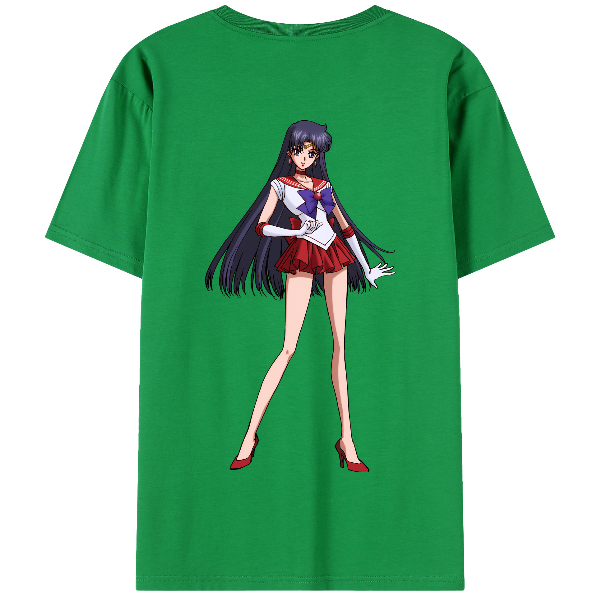 （画像用） 美少女戦士セーラームーン 火野レイ ひの レイ Sailor Moon Hino Rei （セーラーマーズ,Sailor Mars） 綿100％半袖Tシャツ（背面プリント）