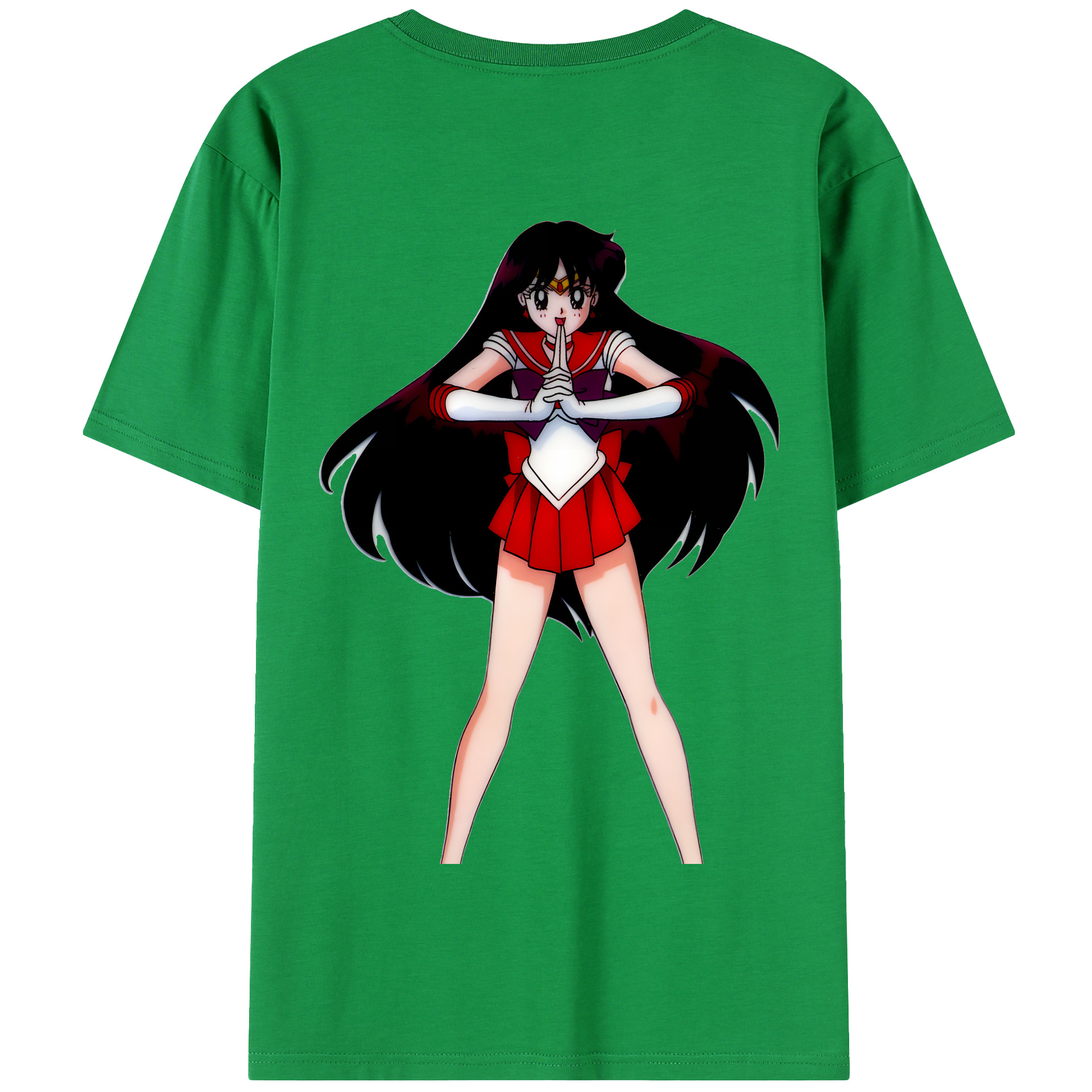 （画像用） 美少女戦士セーラームーン 火野レイ ひの レイ Sailor Moon Hino Rei （セーラーマーズ,Sailor Mars） 綿100％半袖Tシャツ（背面プリント）