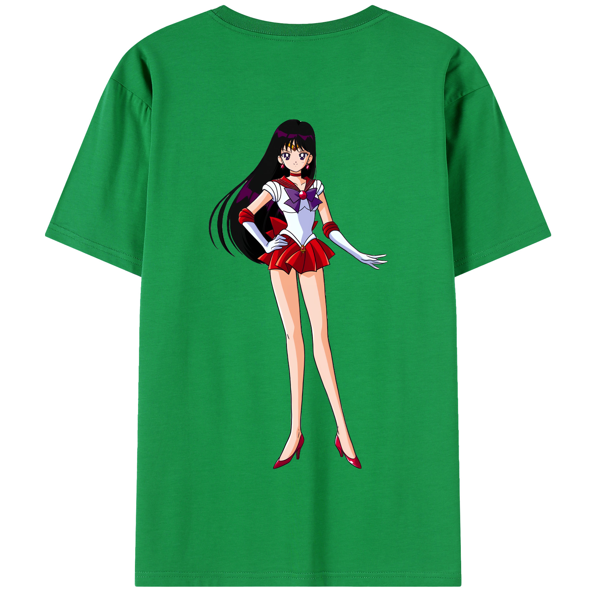 （画像用） 美少女戦士セーラームーン 火野レイ ひの レイ Sailor Moon Hino Rei （セーラーマーズ,Sailor Mars） 綿100％半袖Tシャツ（背面プリント）
