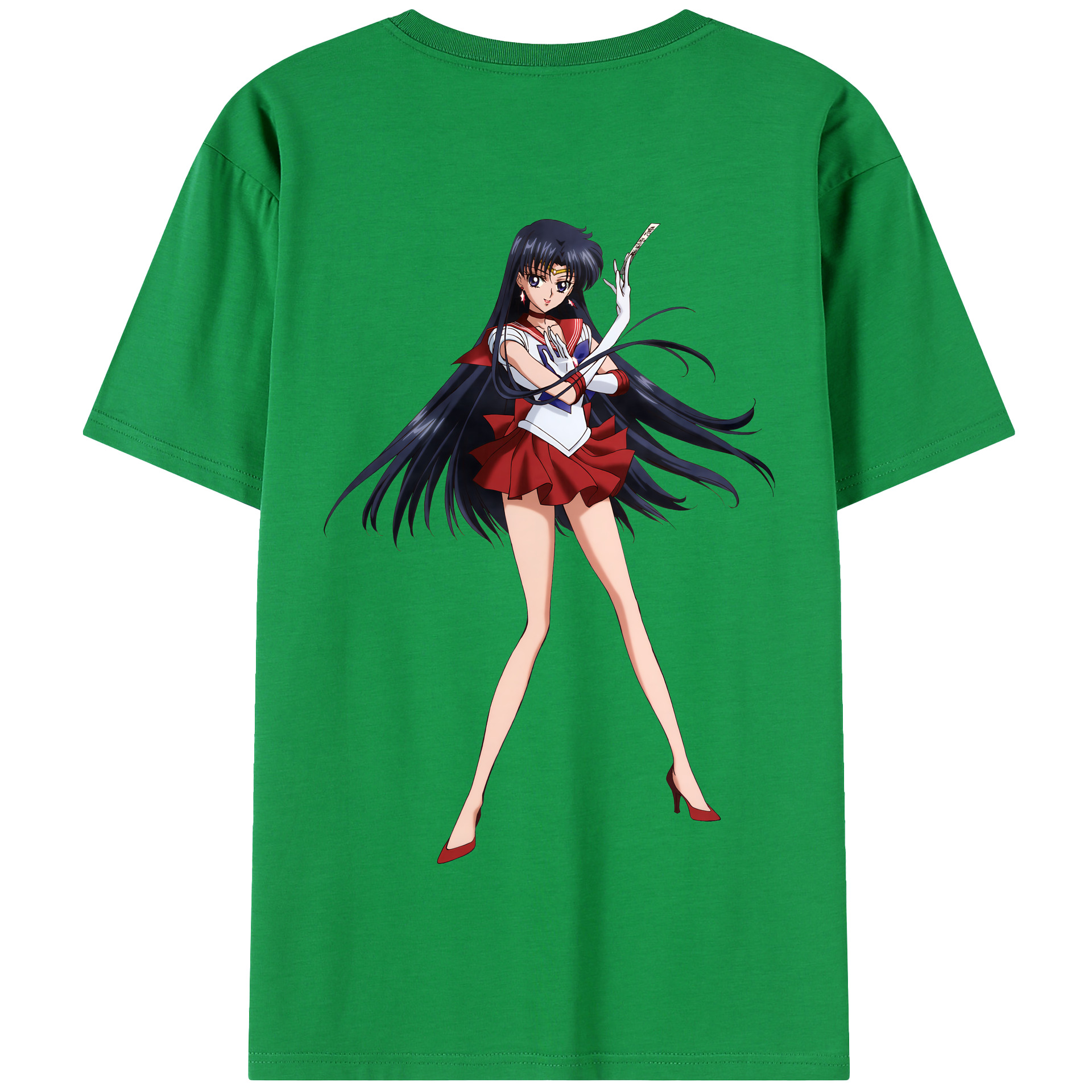 （画像用） 美少女戦士セーラームーン 火野レイ ひの レイ Sailor Moon Hino Rei （セーラーマーズ,Sailor Mars） 綿100％半袖Tシャツ（背面プリント）