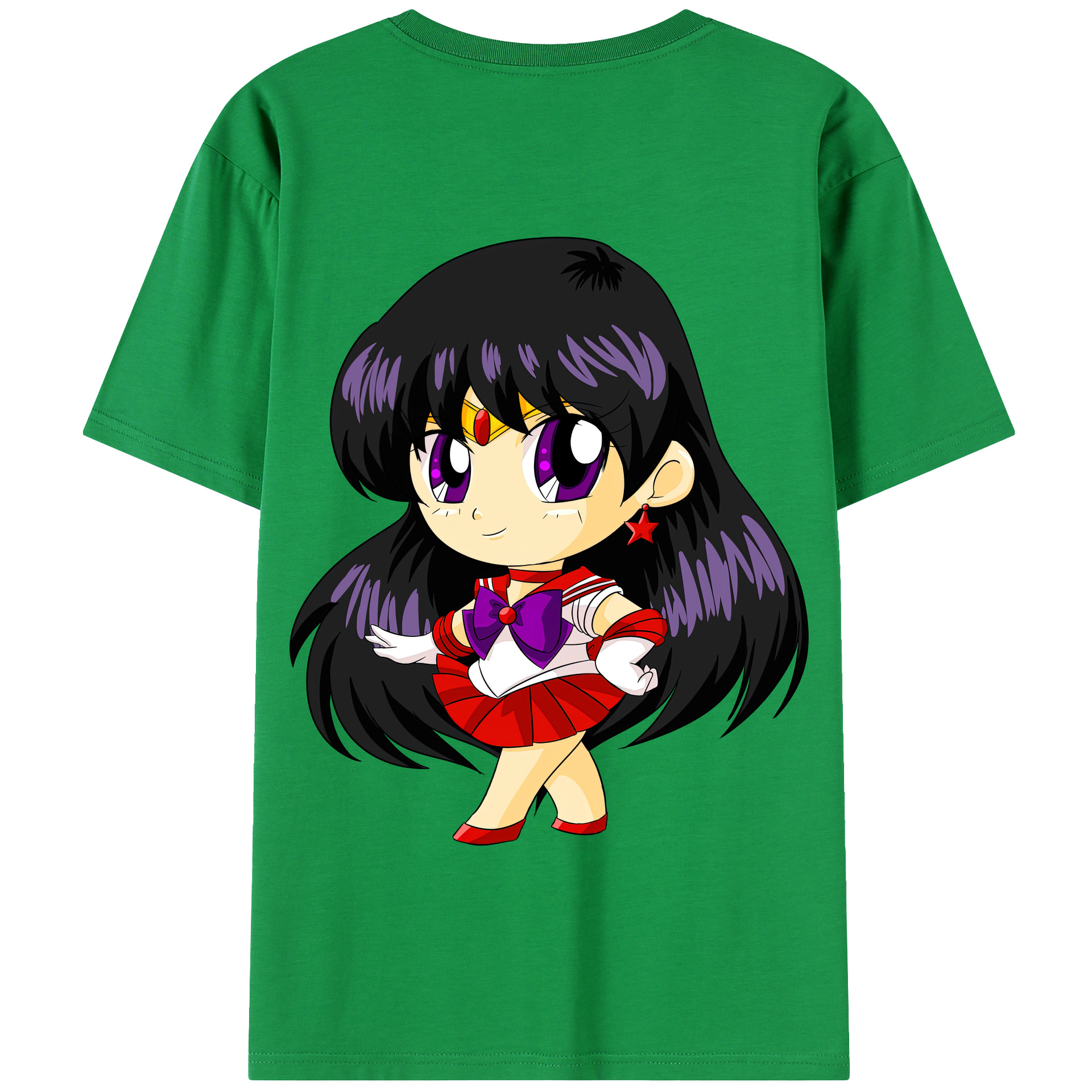 （画像用） 美少女戦士セーラームーン 火野レイ ひの レイ Sailor Moon Hino Rei （セーラーマーズ,Sailor Mars） 綿100％半袖Tシャツ（背面プリント）