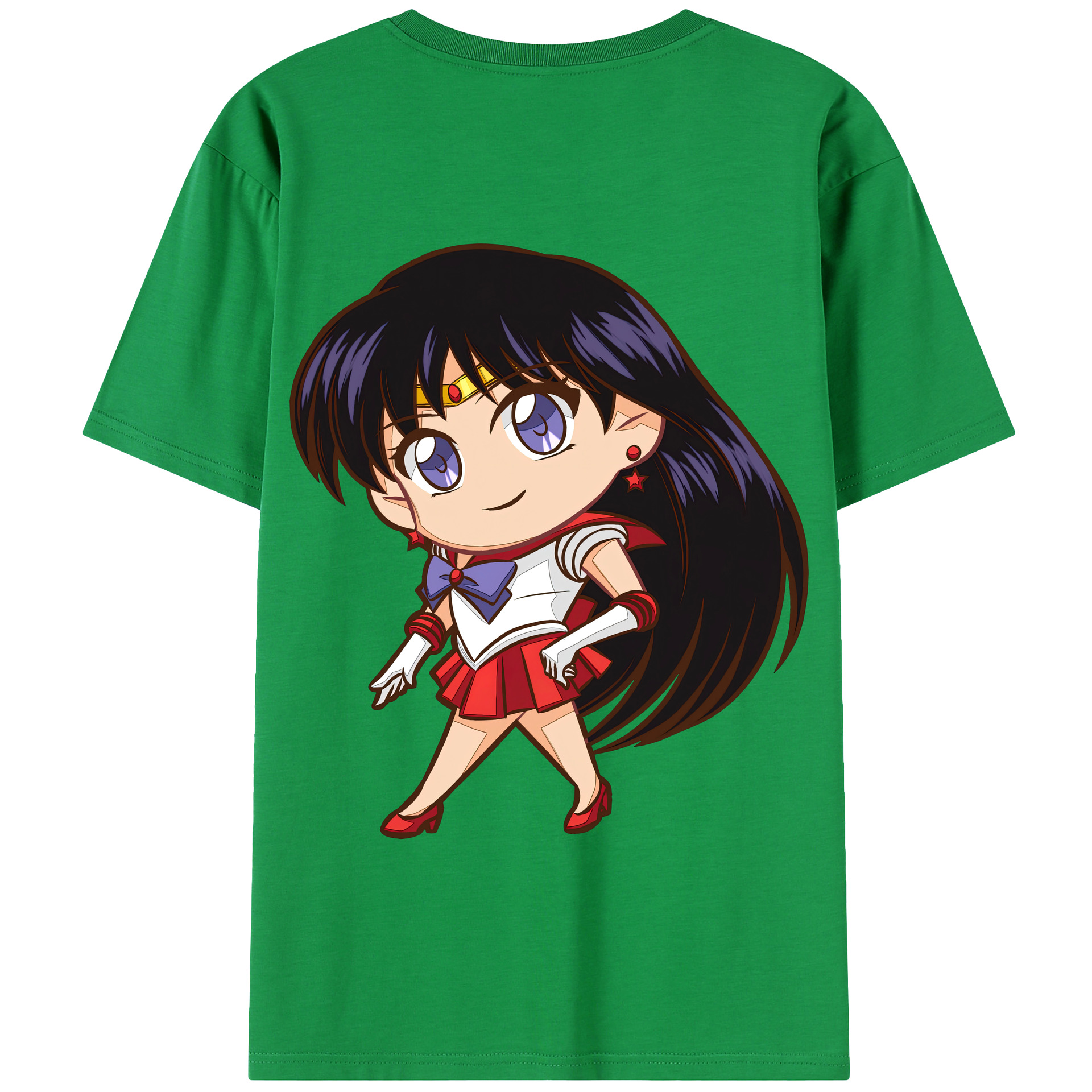 （画像用） 美少女戦士セーラームーン 火野レイ ひの レイ Sailor Moon Hino Rei （セーラーマーズ,Sailor Mars） 綿100％半袖Tシャツ（背面プリント）