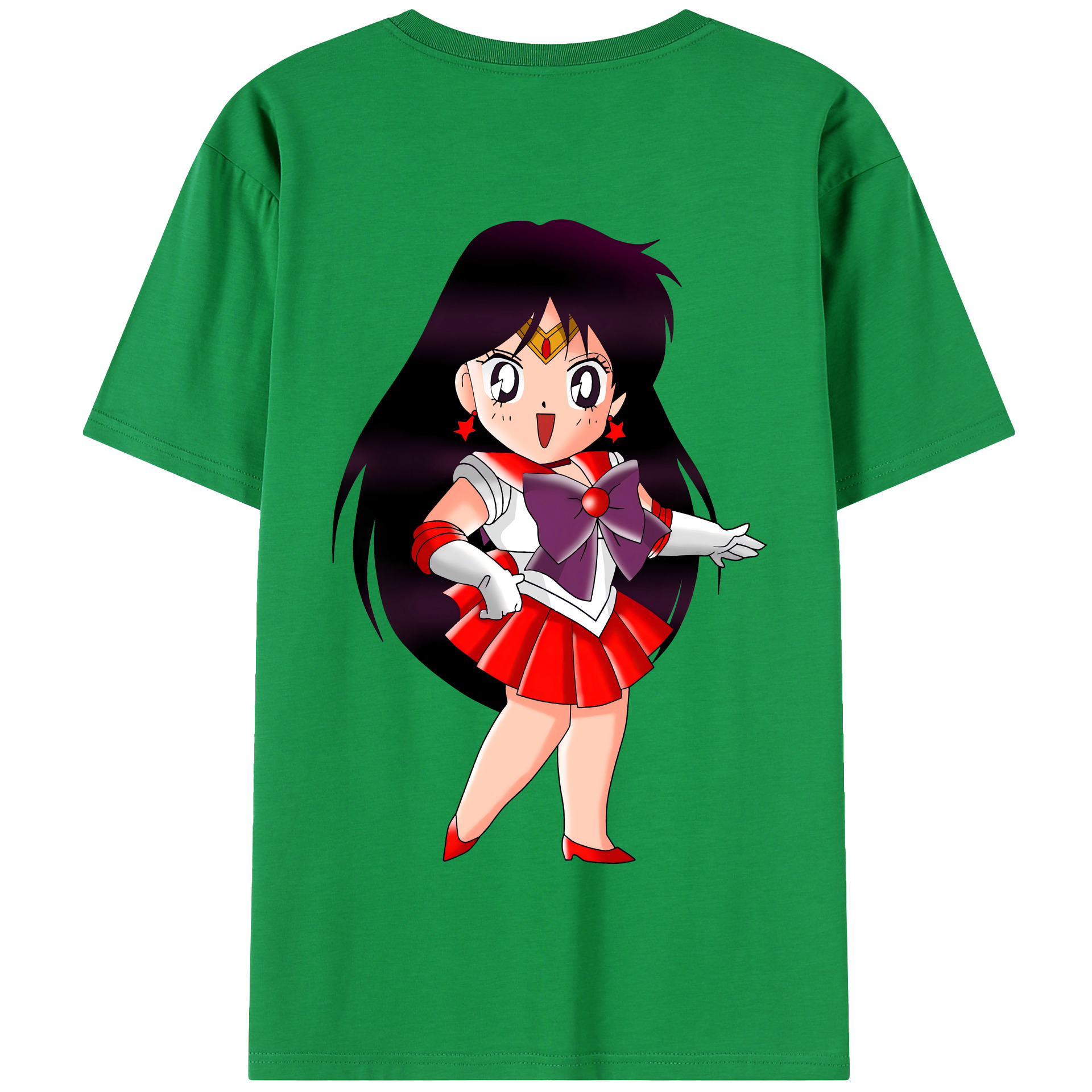 （画像用） 美少女戦士セーラームーン 火野レイ ひの レイ Sailor Moon Hino Rei （セーラーマーズ,Sailor Mars） 綿100％半袖Tシャツ（背面プリント）