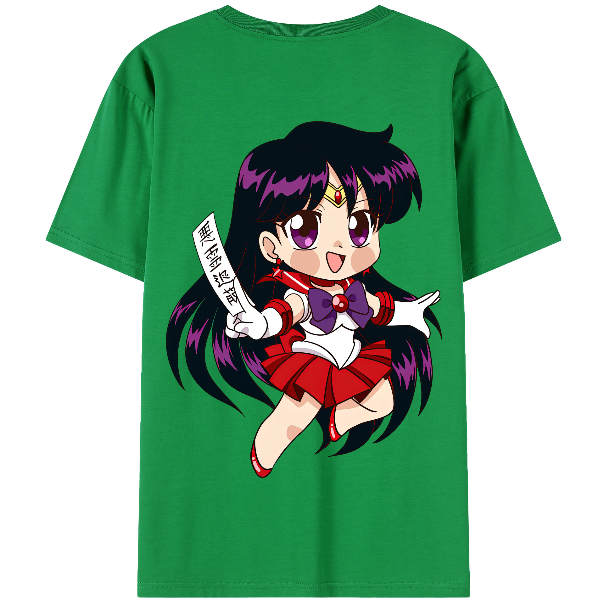 （画像用） 美少女戦士セーラームーン 火野レイ ひの レイ Sailor Moon Hino Rei （セーラーマーズ,Sailor Mars） 綿100％半袖Tシャツ（背面プリント）