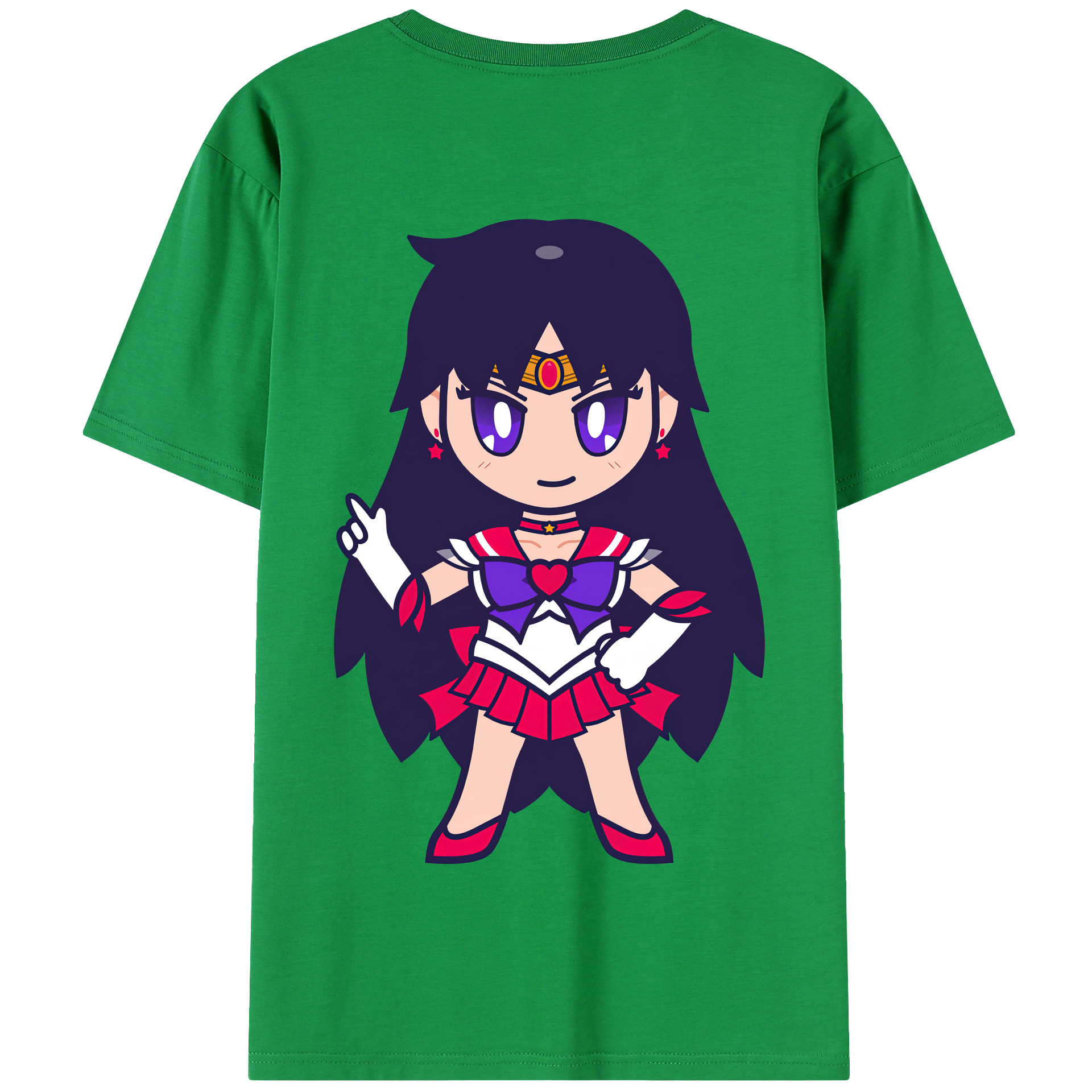 （画像用） 美少女戦士セーラームーン 火野レイ ひの レイ Sailor Moon Hino Rei （セーラーマーズ,Sailor Mars） 綿100％半袖Tシャツ（背面プリント）