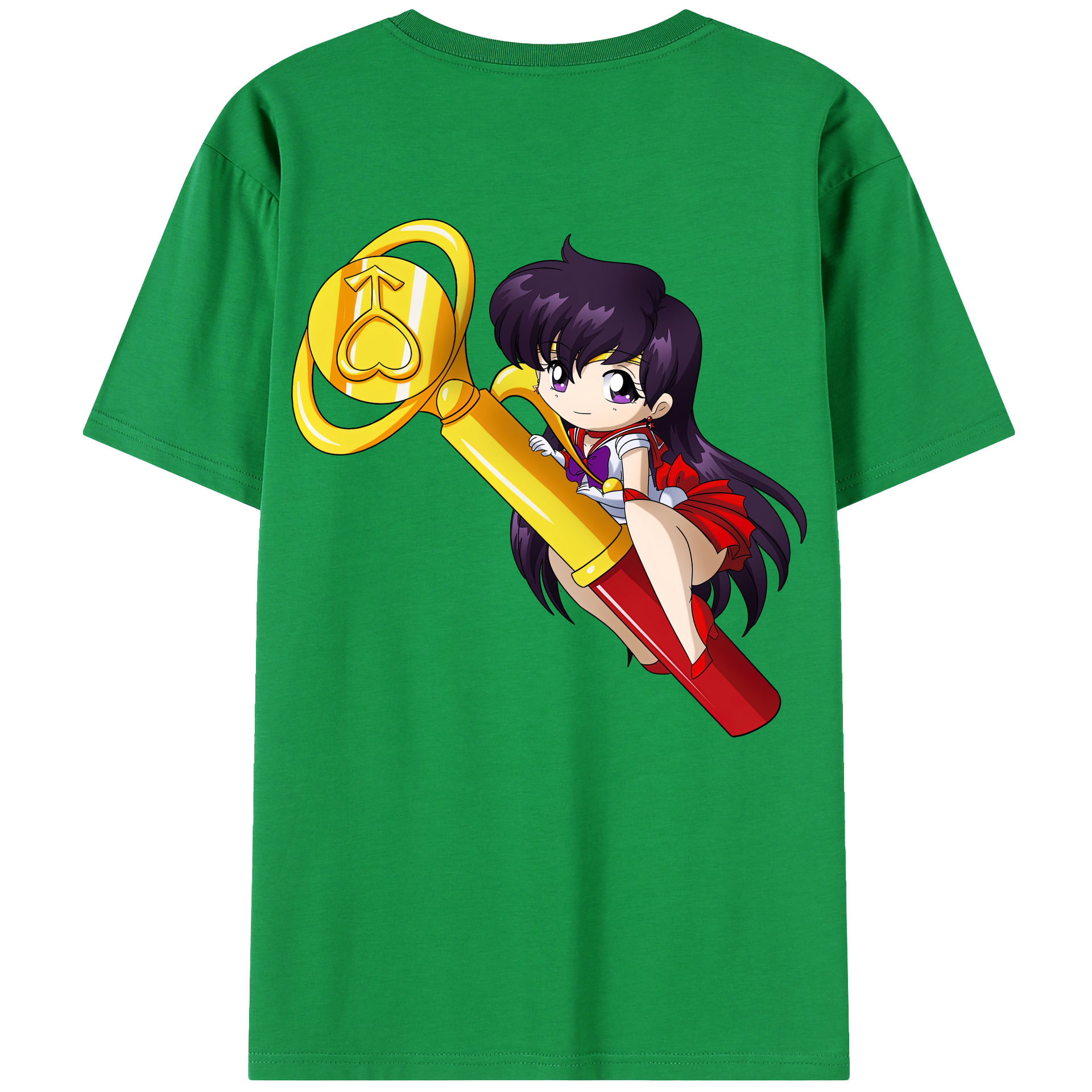 （画像用） 美少女戦士セーラームーン 火野レイ ひの レイ Sailor Moon Hino Rei （セーラーマーズ,Sailor Mars） 綿100％半袖Tシャツ（背面プリント）
