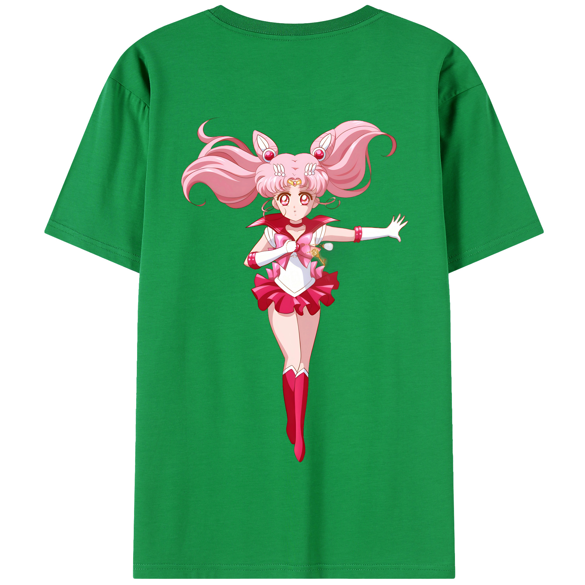 （画像用） 美少女戦士セーラームーン ちびうさ Sailor Moon Chibiusa Tsukino Usagi Small Lady Serenity 綿100％半袖Tシャツ（背面プリント）