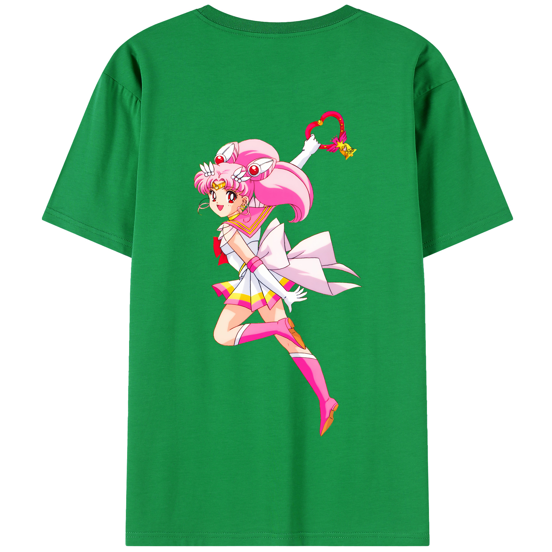 （画像用） 美少女戦士セーラームーン ちびうさ Sailor Moon Chibiusa Tsukino Usagi Small Lady Serenity 綿100％半袖Tシャツ（背面プリント）