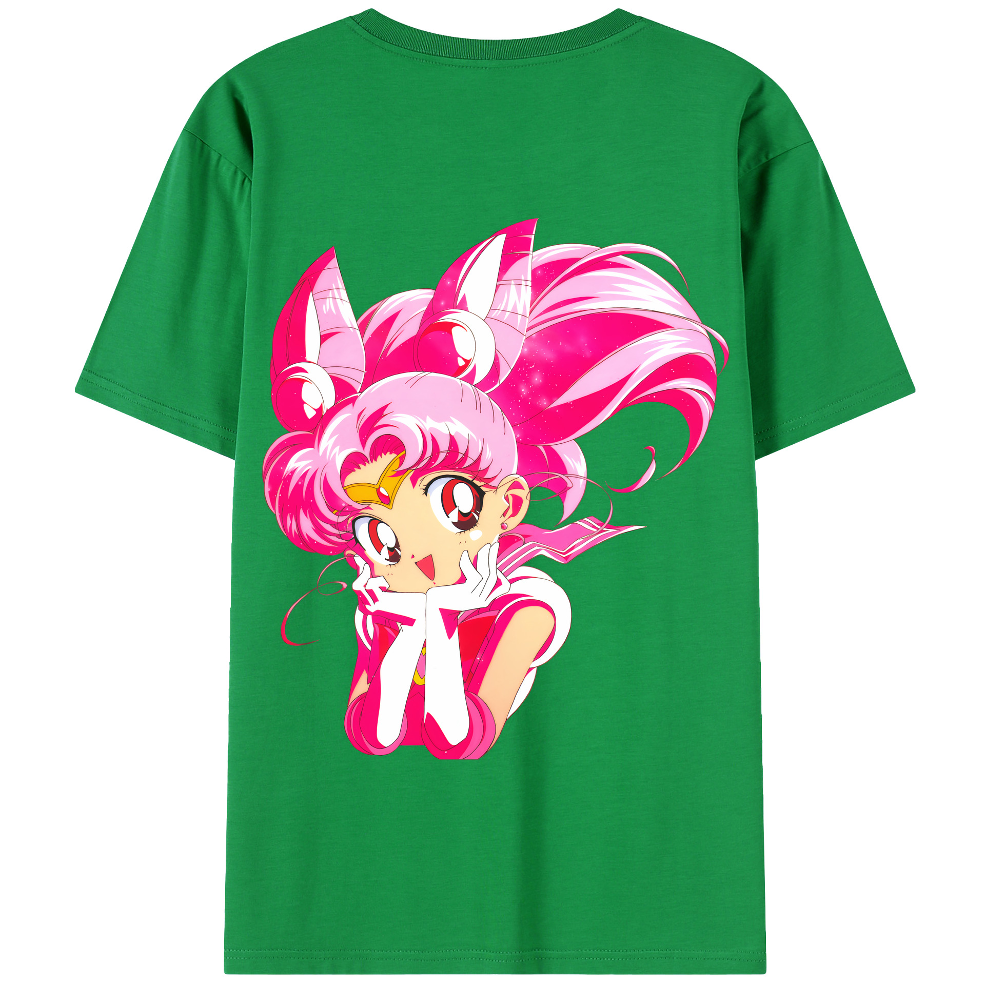 （画像用） 美少女戦士セーラームーン ちびうさ Sailor Moon Chibiusa Tsukino Usagi Small Lady Serenity 綿100％半袖Tシャツ（背面プリント）