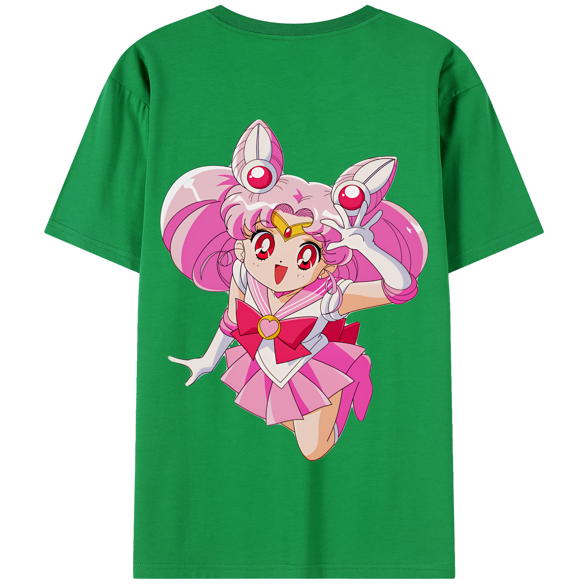 （画像用） 美少女戦士セーラームーン ちびうさ Sailor Moon Chibiusa Tsukino Usagi Small Lady Serenity 綿100％半袖Tシャツ（背面プリント）