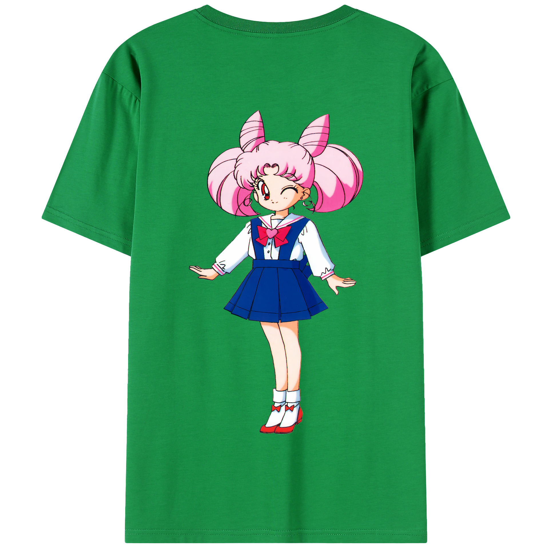 （画像用） 美少女戦士セーラームーン ちびうさ Sailor Moon Chibiusa Tsukino Usagi Small Lady Serenity 綿100％半袖Tシャツ（背面プリント）
