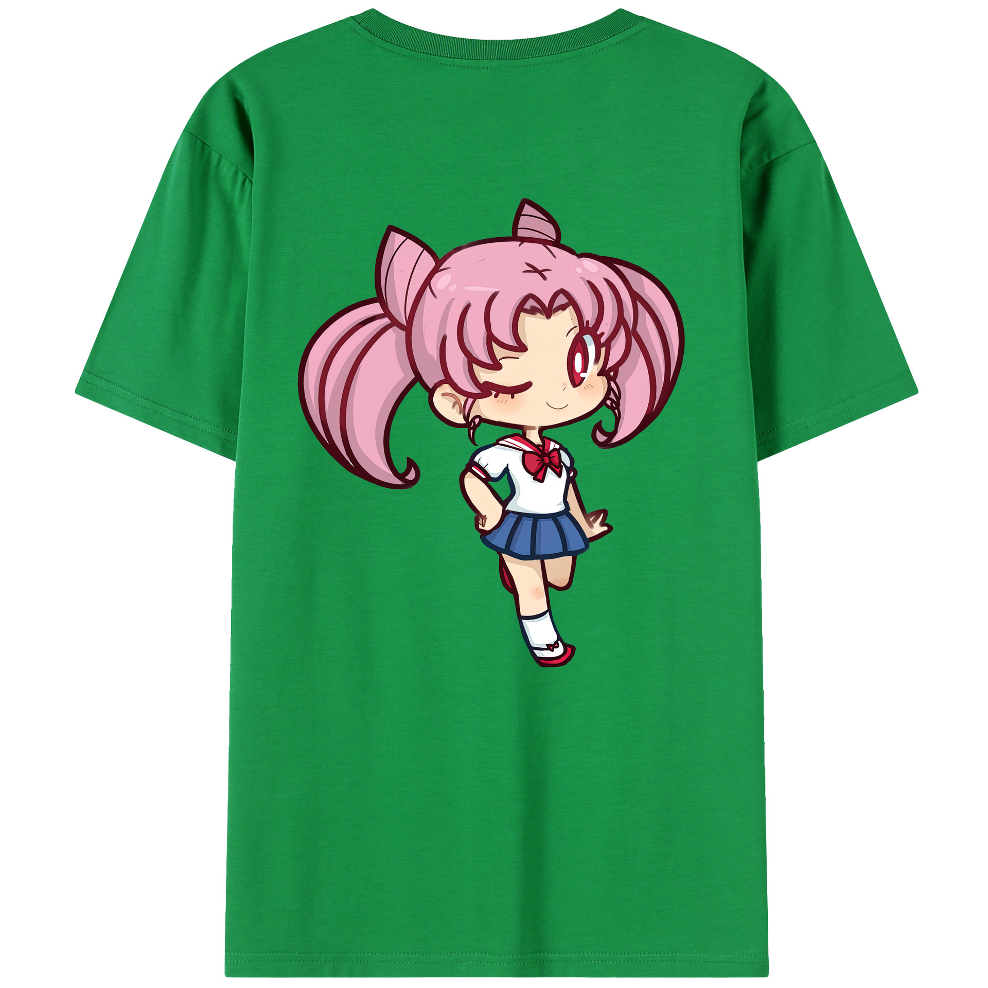 （画像用） 美少女戦士セーラームーン ちびうさ Sailor Moon Chibiusa Tsukino Usagi Small Lady Serenity 綿100％半袖Tシャツ（背面プリント）