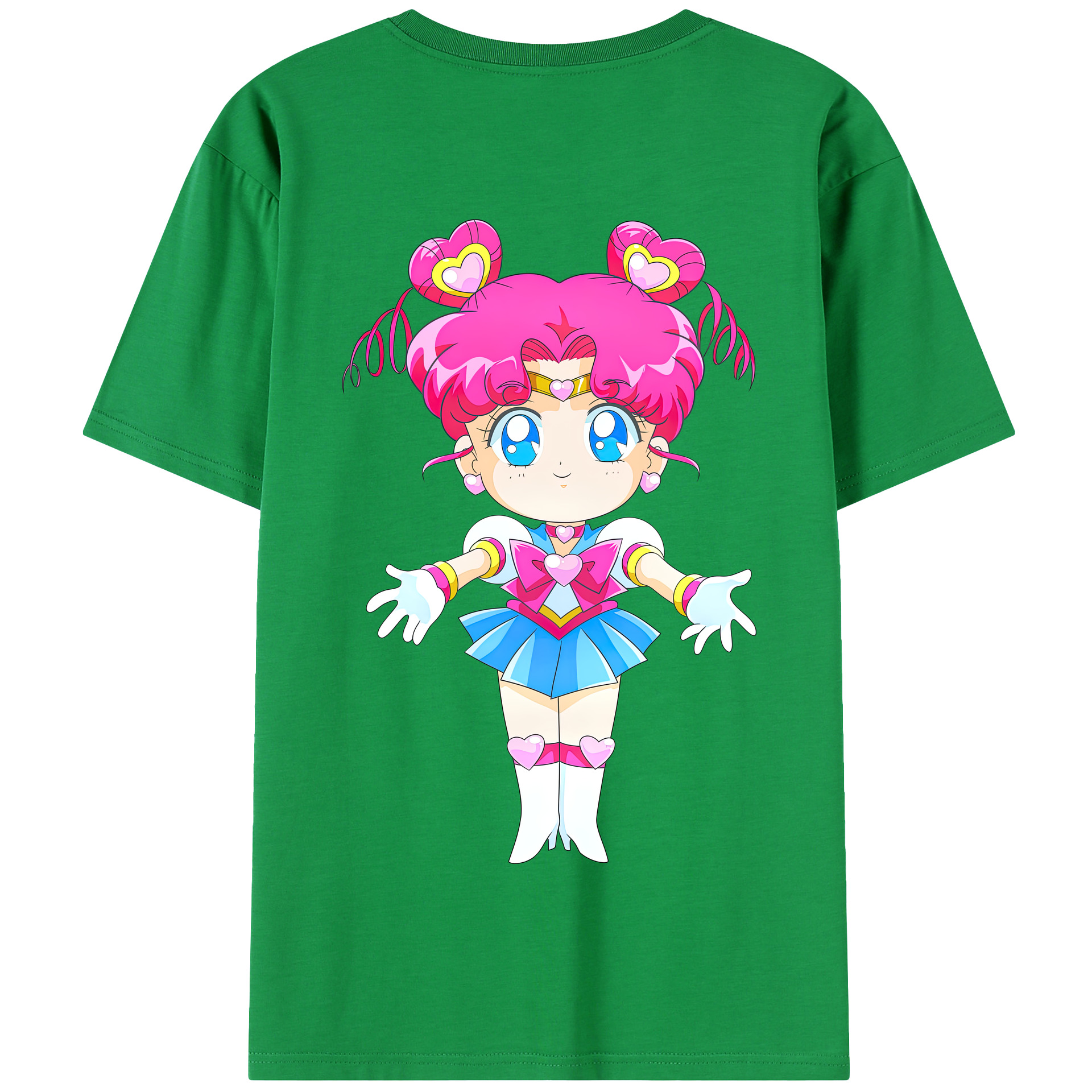 （画像用） 美少女戦士セーラームーン ちびうさ Sailor Moon Chibiusa Tsukino Usagi Small Lady Serenity 綿100％半袖Tシャツ（背面プリント）
