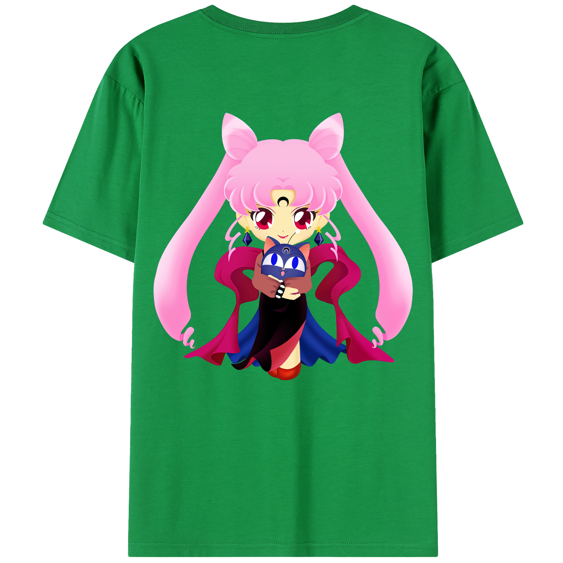 （画像用） 美少女戦士セーラームーン ちびうさ Sailor Moon Chibiusa Tsukino Usagi Small Lady Serenity 綿100％半袖Tシャツ（背面プリント）