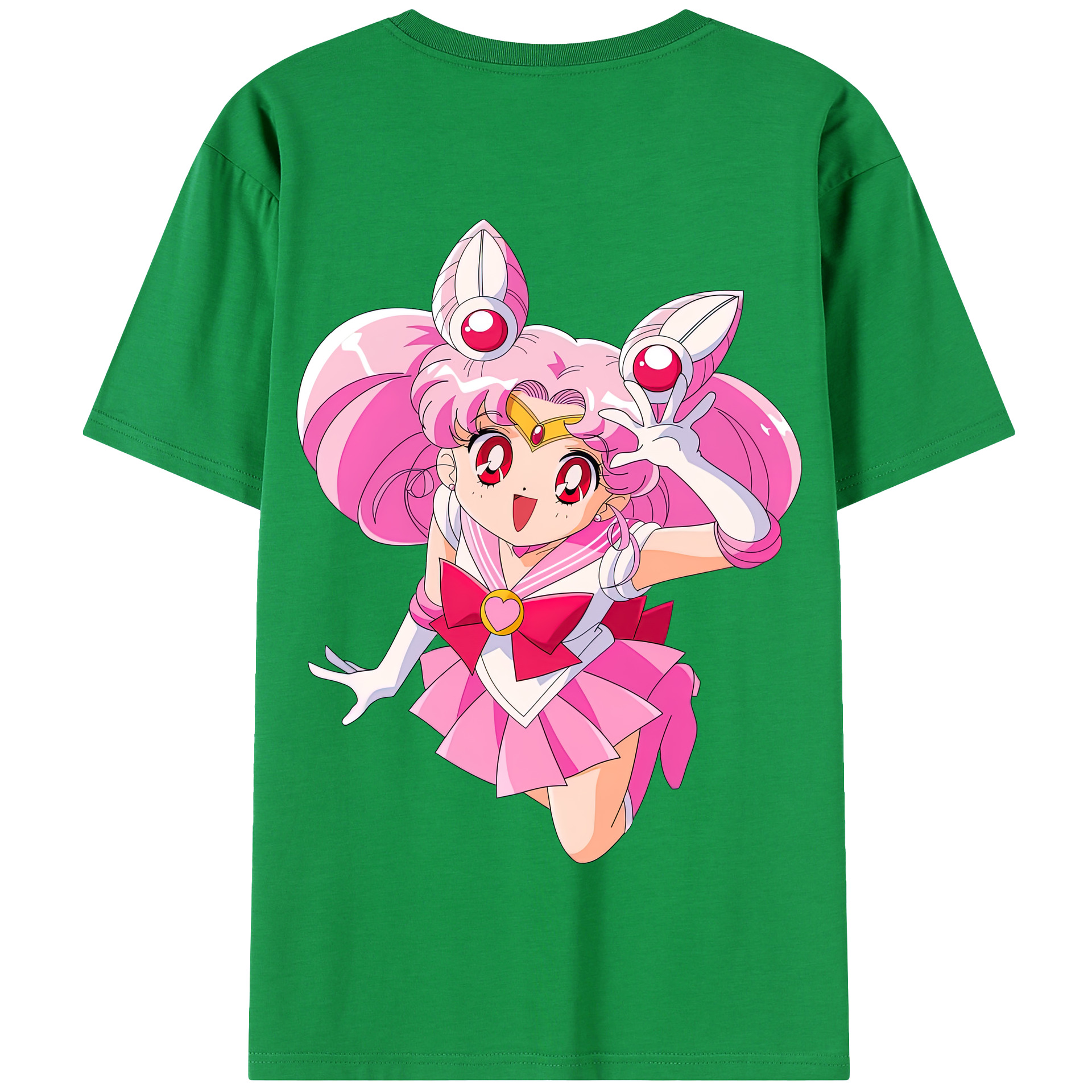 （画像用） 美少女戦士セーラームーン ちびうさ Sailor Moon Chibiusa Tsukino Usagi Small Lady Serenity 綿100％半袖Tシャツ（背面プリント）