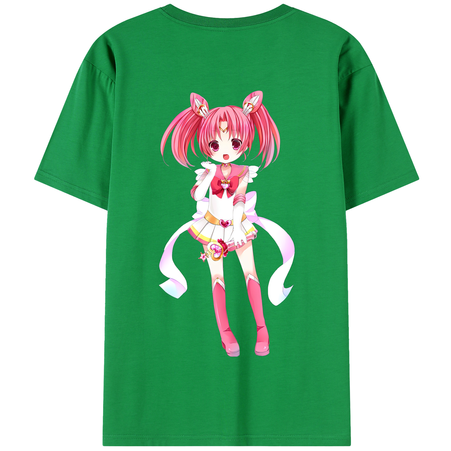 （画像用） 美少女戦士セーラームーン ちびうさ Sailor Moon Chibiusa Tsukino Usagi Small Lady Serenity 綿100％半袖Tシャツ（背面プリント）