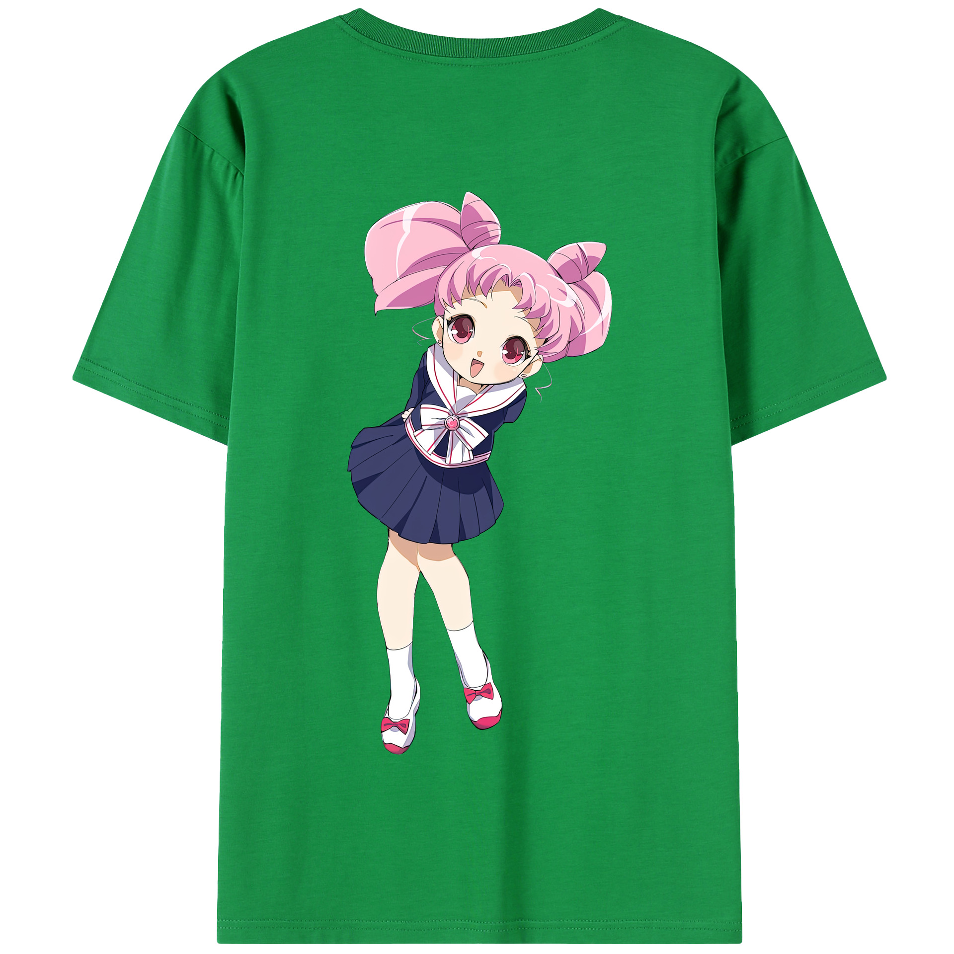 （画像用） 美少女戦士セーラームーン ちびうさ Sailor Moon Chibiusa Tsukino Usagi Small Lady Serenity 綿100％半袖Tシャツ（背面プリント）