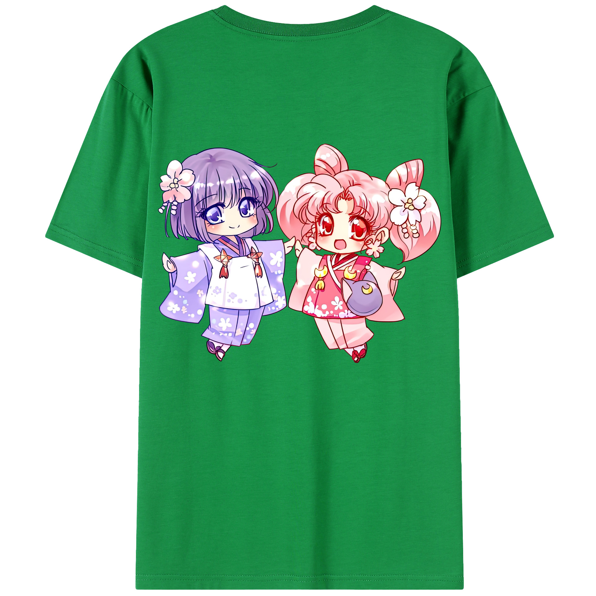 （画像用） 美少女戦士セーラームーン ちびうさ Sailor Moon Chibiusa Tsukino Usagi Small Lady Serenity 綿100％半袖Tシャツ（背面プリント）