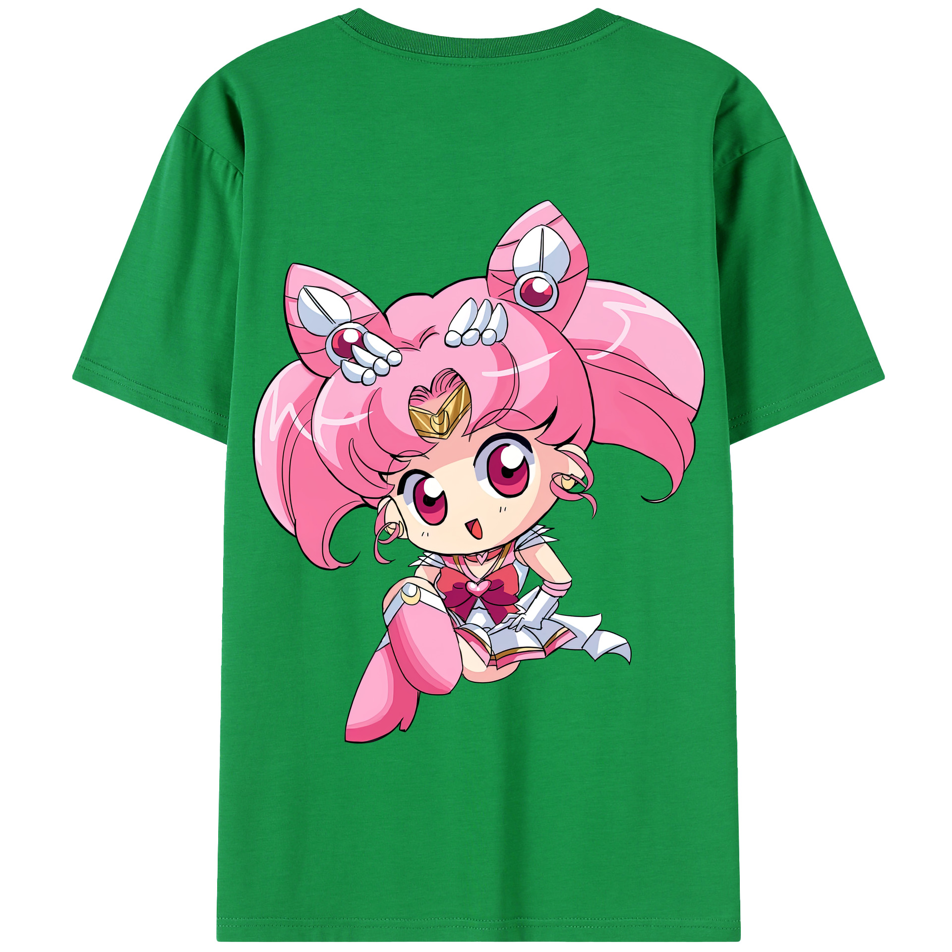（画像用） 美少女戦士セーラームーン ちびうさ Sailor Moon Chibiusa Tsukino Usagi Small Lady Serenity 綿100％半袖Tシャツ（背面プリント）