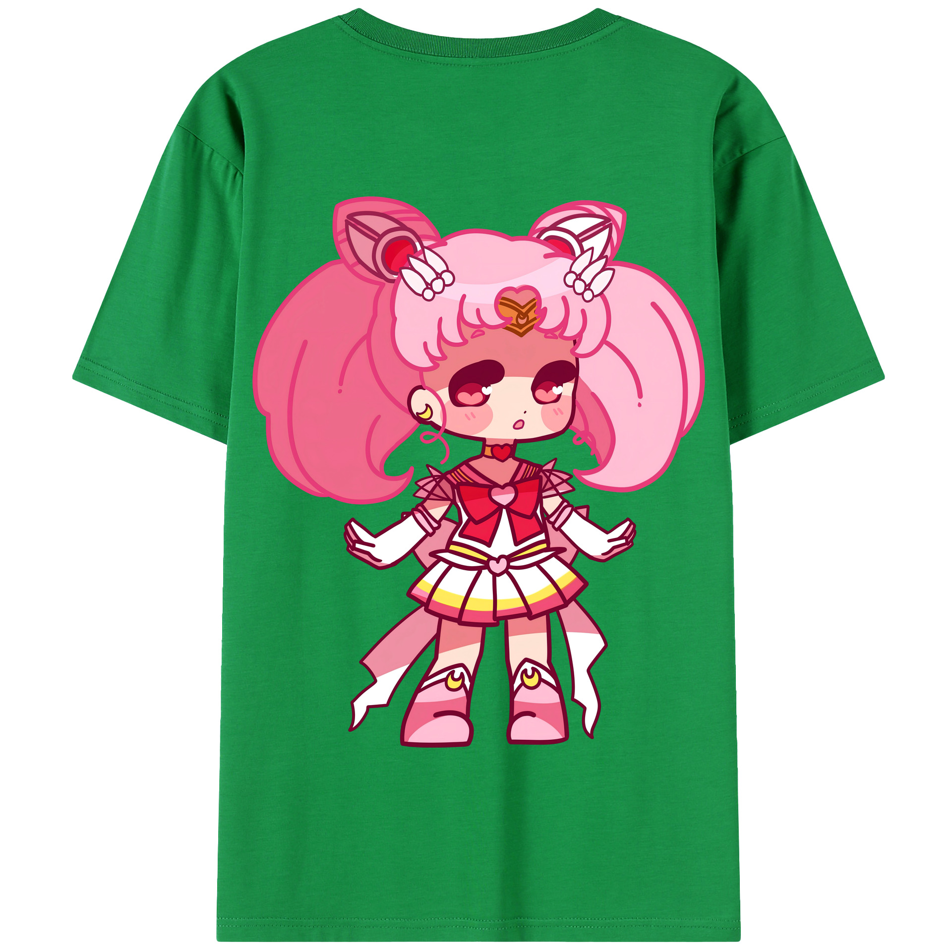 （画像用） 美少女戦士セーラームーン ちびうさ Sailor Moon Chibiusa Tsukino Usagi Small Lady Serenity 綿100％半袖Tシャツ（背面プリント）