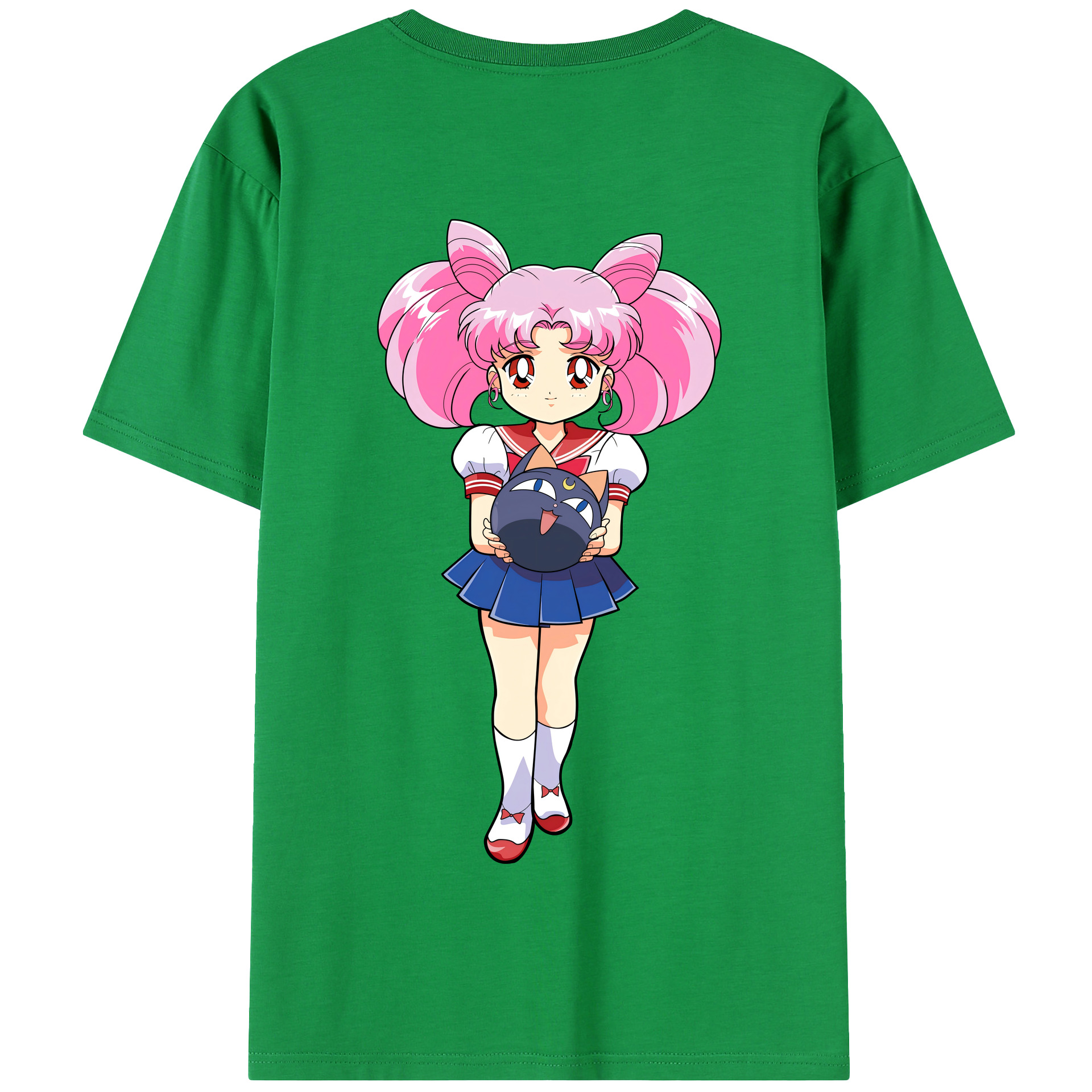 （画像用） 美少女戦士セーラームーン ちびうさ Sailor Moon Chibiusa Tsukino Usagi Small Lady Serenity 綿100％半袖Tシャツ（背面プリント）
