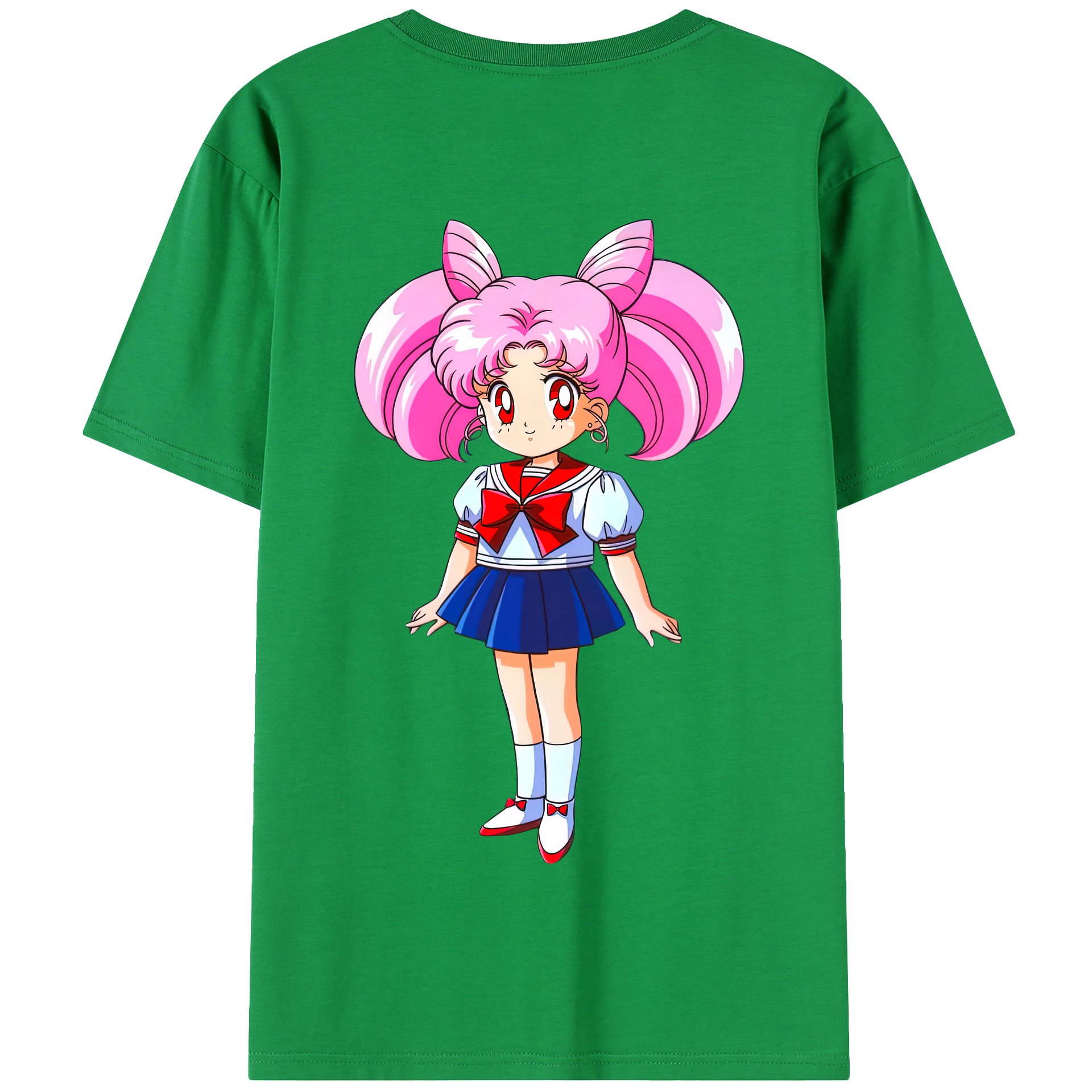 （画像用） 美少女戦士セーラームーン ちびうさ Sailor Moon Chibiusa Tsukino Usagi Small Lady Serenity 綿100％半袖Tシャツ（背面プリント）