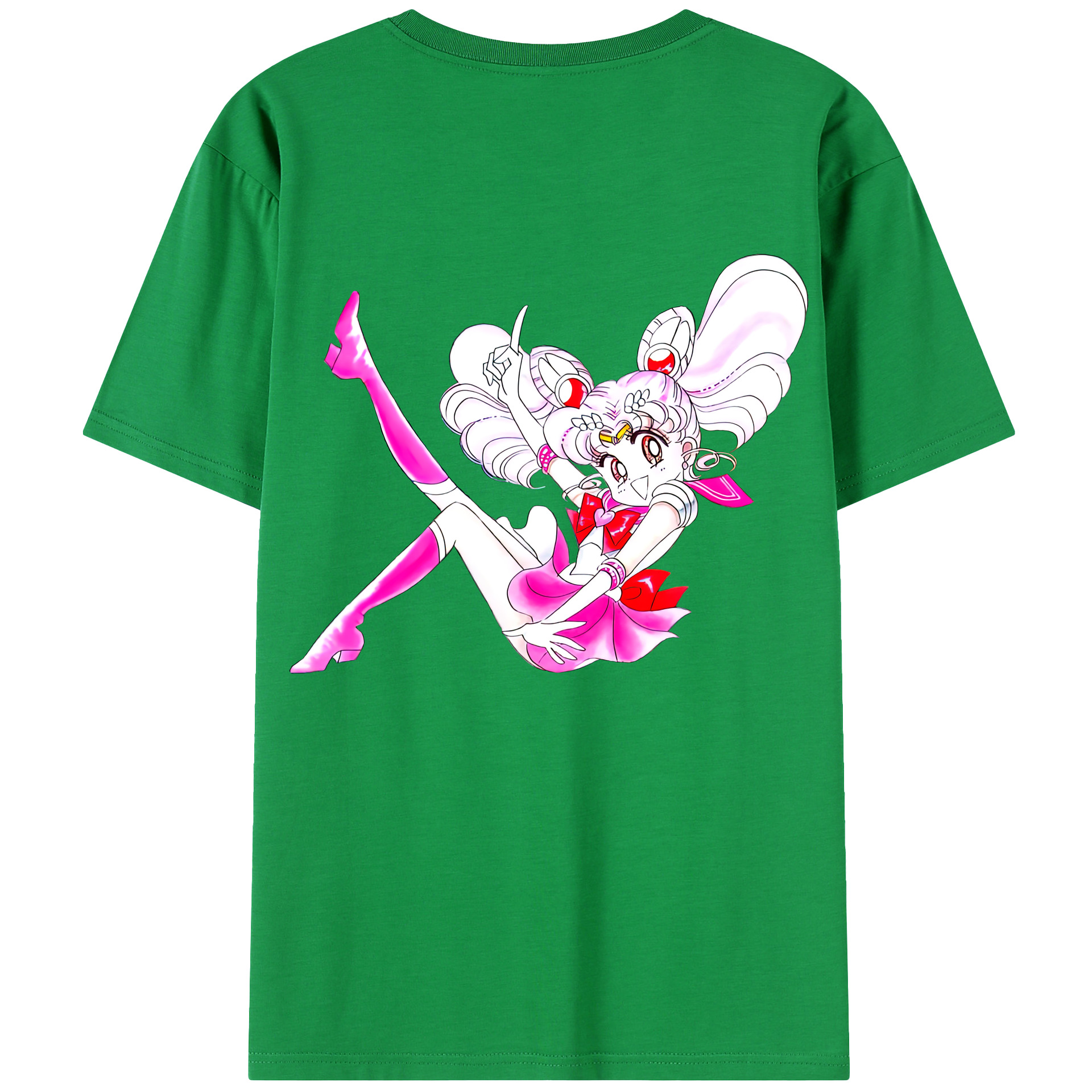 （画像用） 美少女戦士セーラームーン ちびうさ Sailor Moon Chibiusa Tsukino Usagi Small Lady Serenity 綿100％半袖Tシャツ（背面プリント）