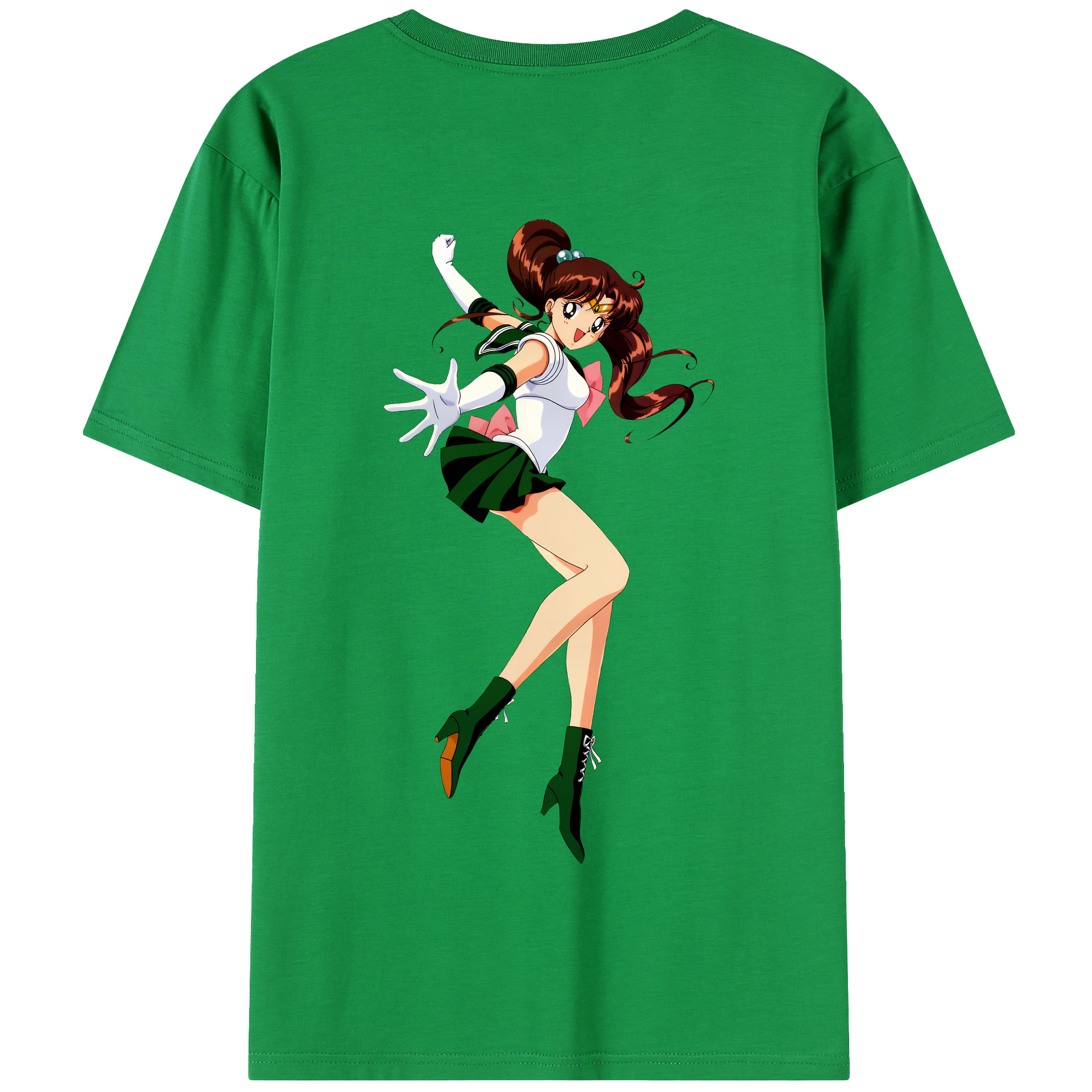（画像用） 美少女戦士セーラームーン 木野 まこと きの まこと Sailor Moon Kino Makoto （セーラージュピター；Sailor Jupiter） 綿100％半袖Tシャツ（背面プリント）
