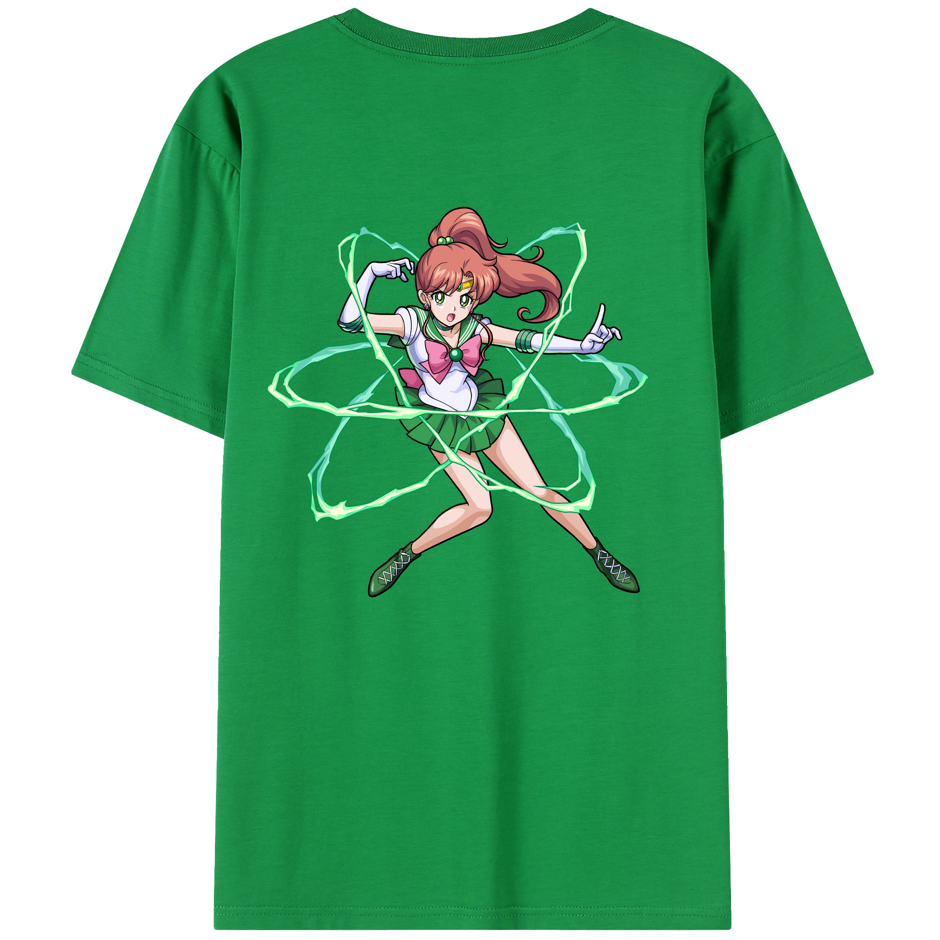 （画像用） 美少女戦士セーラームーン 木野 まこと きの まこと Sailor Moon Kino Makoto （セーラージュピター；Sailor Jupiter） 綿100％半袖Tシャツ（背面プリント）