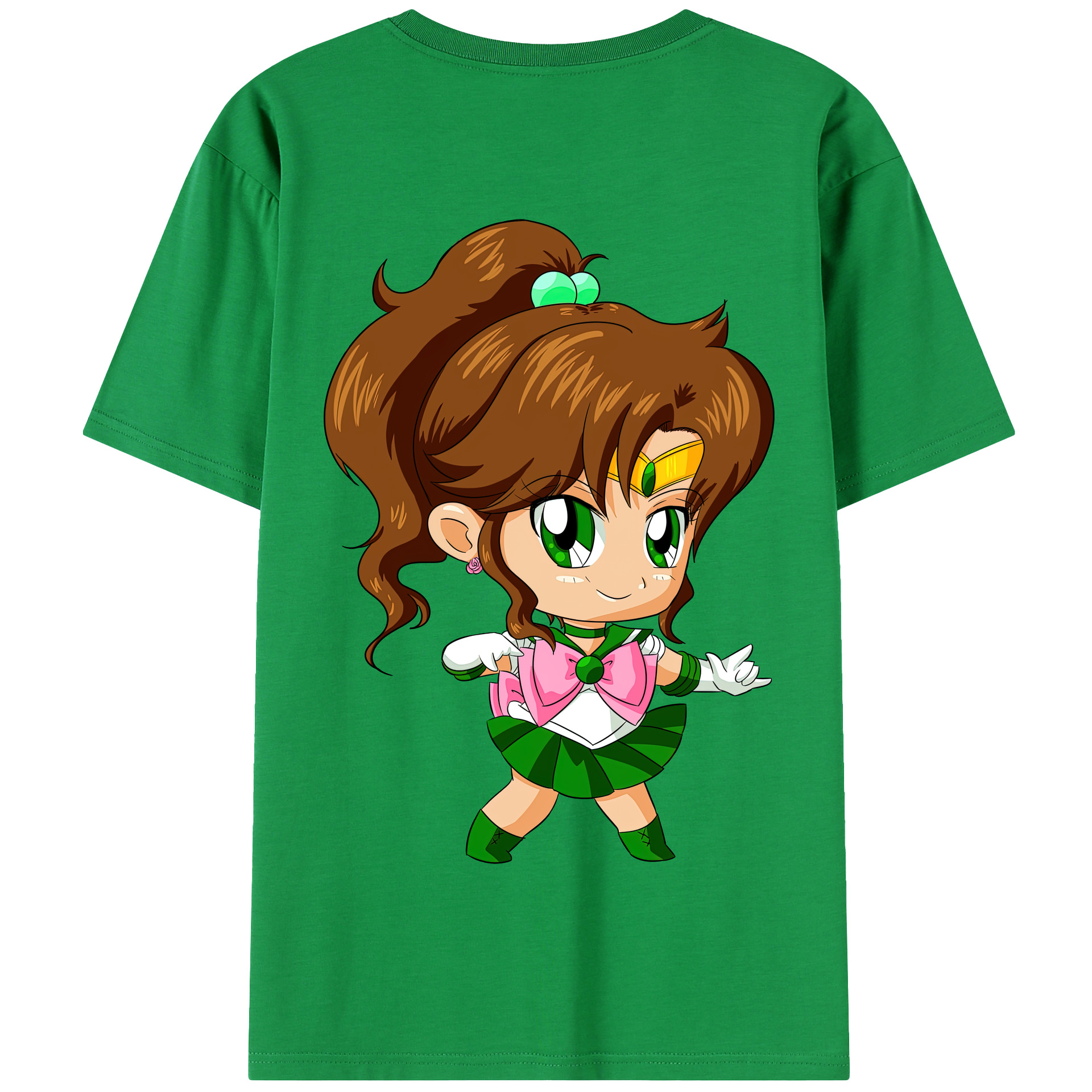 （画像用） 美少女戦士セーラームーン 木野 まこと きの まこと Sailor Moon Kino Makoto （セーラージュピター；Sailor Jupiter） 綿100％半袖Tシャツ（背面プリント）