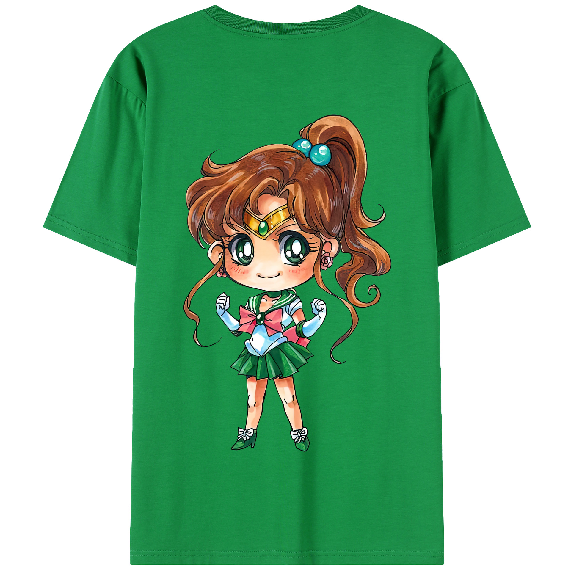 （画像用） 美少女戦士セーラームーン 木野 まこと きの まこと Sailor Moon Kino Makoto （セーラージュピター；Sailor Jupiter） 綿100％半袖Tシャツ（背面プリント）