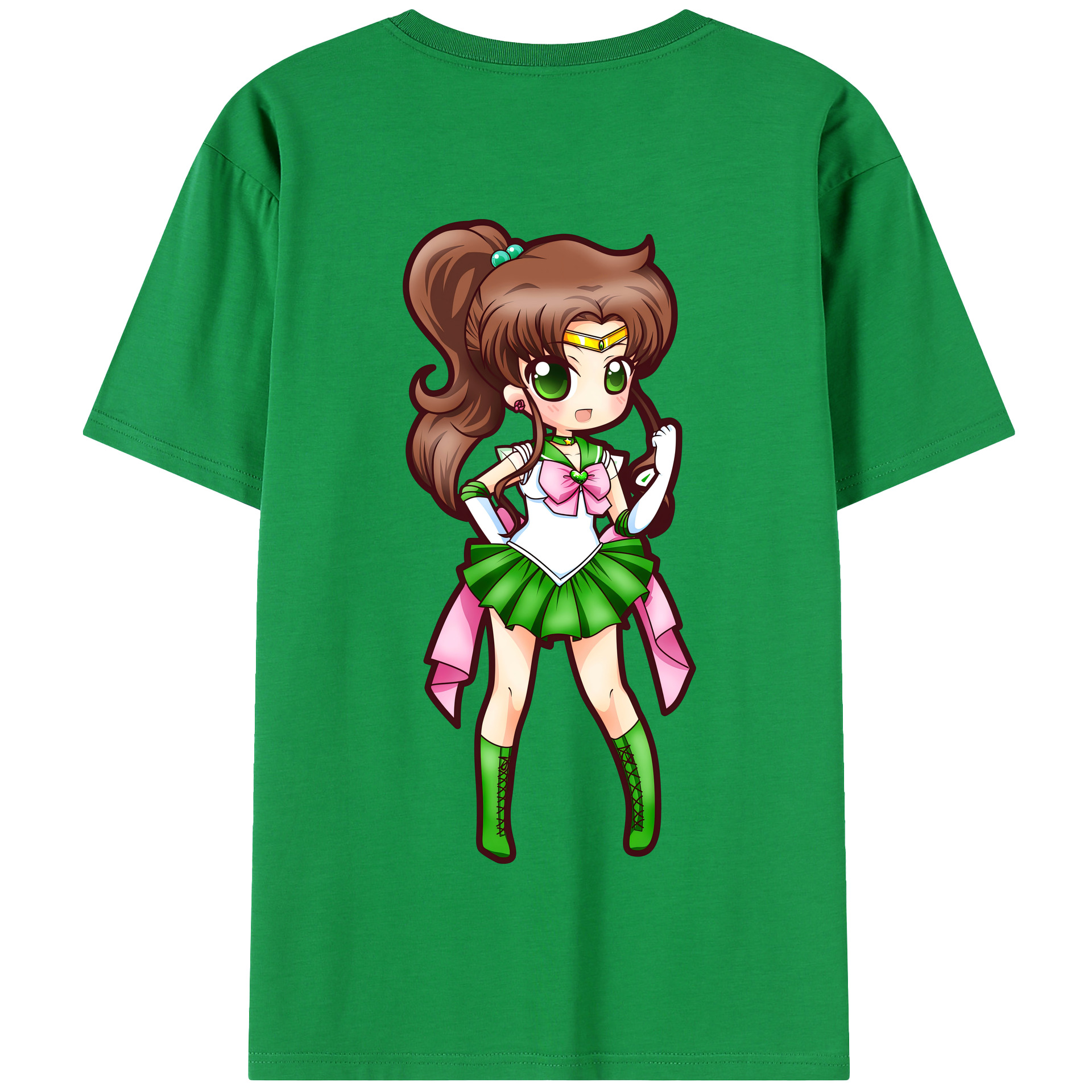 （画像用） 美少女戦士セーラームーン 木野 まこと きの まこと Sailor Moon Kino Makoto （セーラージュピター；Sailor Jupiter） 綿100％半袖Tシャツ（背面プリント）