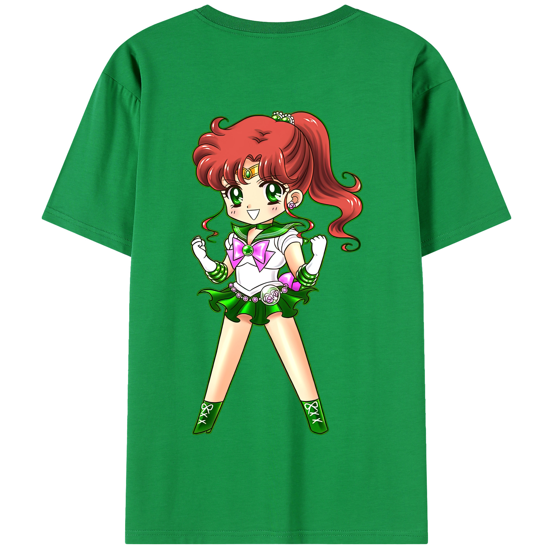 （画像用） 美少女戦士セーラームーン 木野 まこと きの まこと Sailor Moon Kino Makoto （セーラージュピター；Sailor Jupiter） 綿100％半袖Tシャツ（背面プリント）