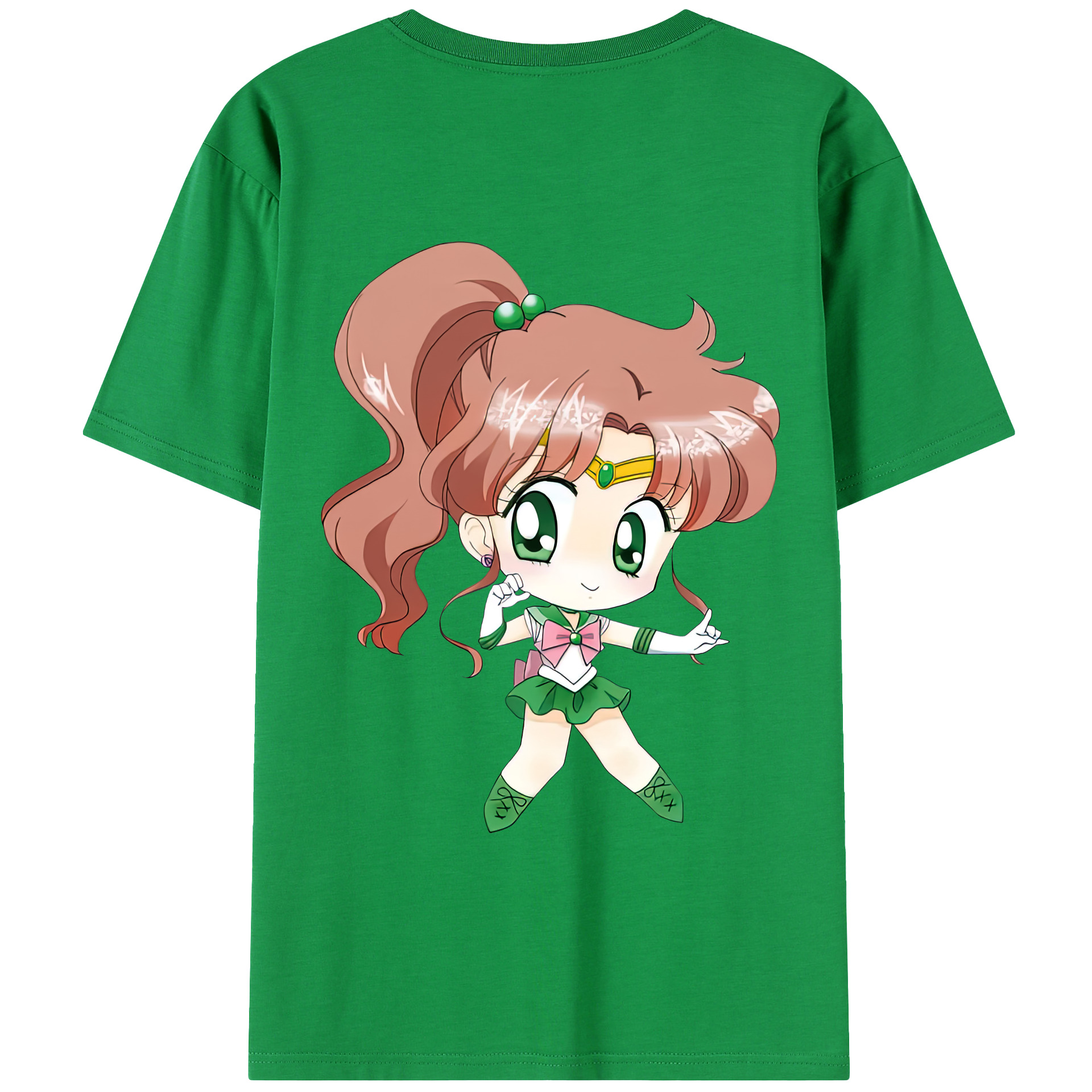 （画像用） 美少女戦士セーラームーン 木野 まこと きの まこと Sailor Moon Kino Makoto （セーラージュピター；Sailor Jupiter） 綿100％半袖Tシャツ（背面プリント）