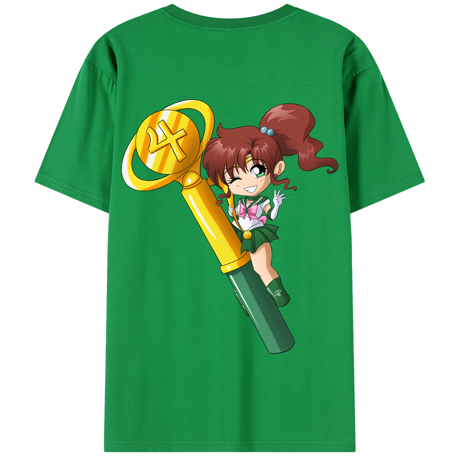 （画像用） 美少女戦士セーラームーン 木野 まこと きの まこと Sailor Moon Kino Makoto （セーラージュピター；Sailor Jupiter） 綿100％半袖Tシャツ（背面プリント）