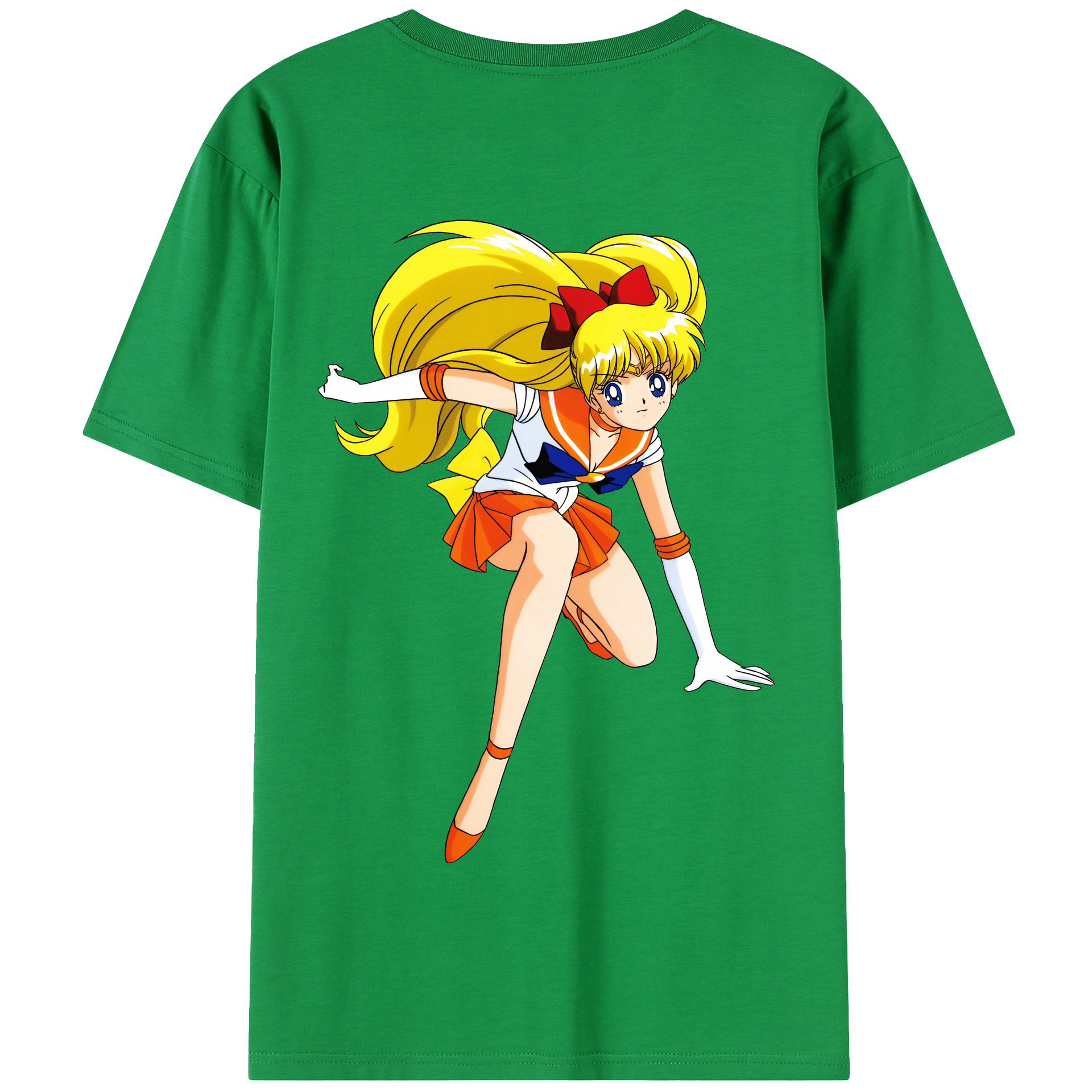 （画像用） 美少女戦士セーラームーン 愛野 美奈子 あいの みなこ Sailor Moon Aino Minako 綿100％半袖Tシャツ（背面プリント）