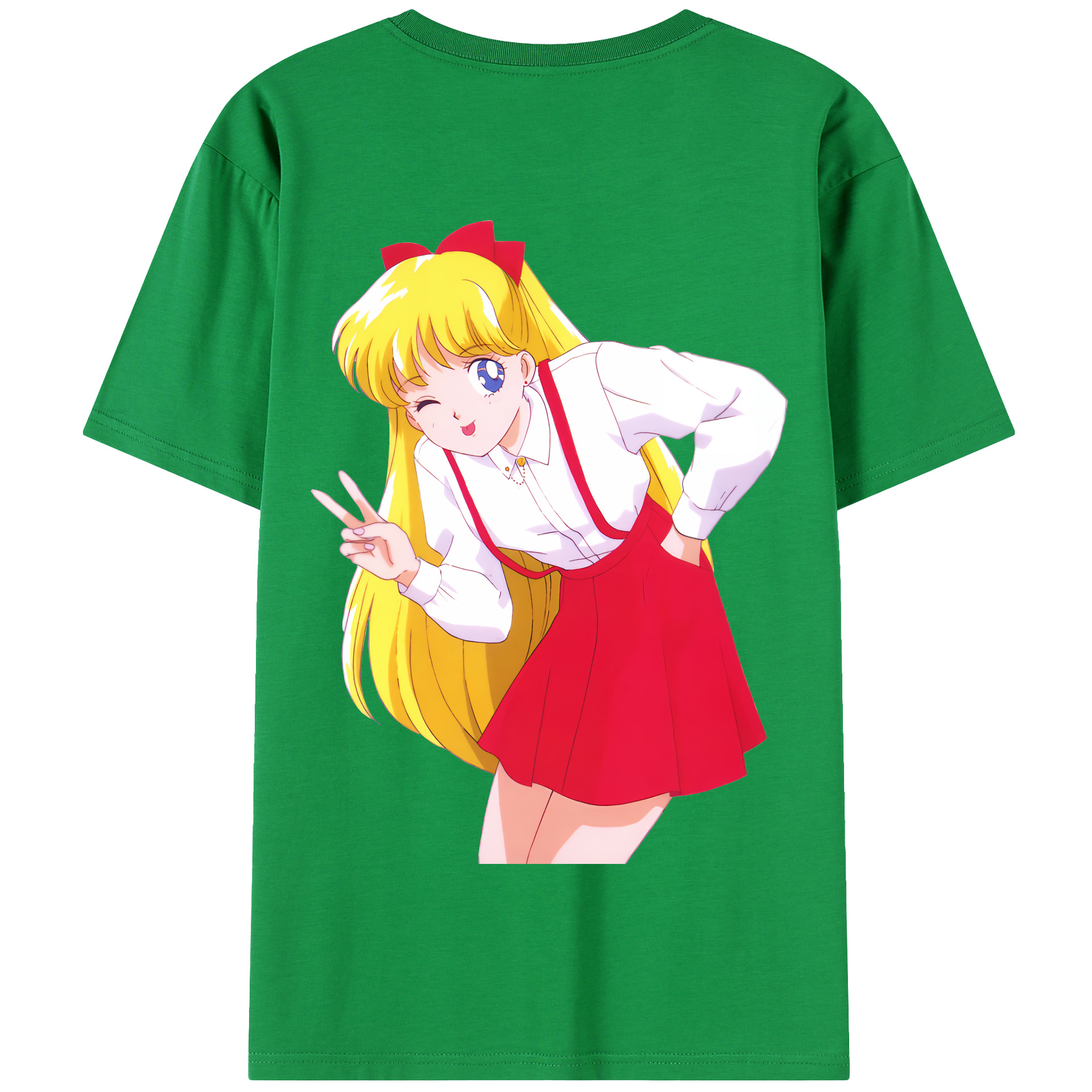 （画像用） 美少女戦士セーラームーン 愛野 美奈子 あいの みなこ Sailor Moon Aino Minako 綿100％半袖Tシャツ（背面プリント）