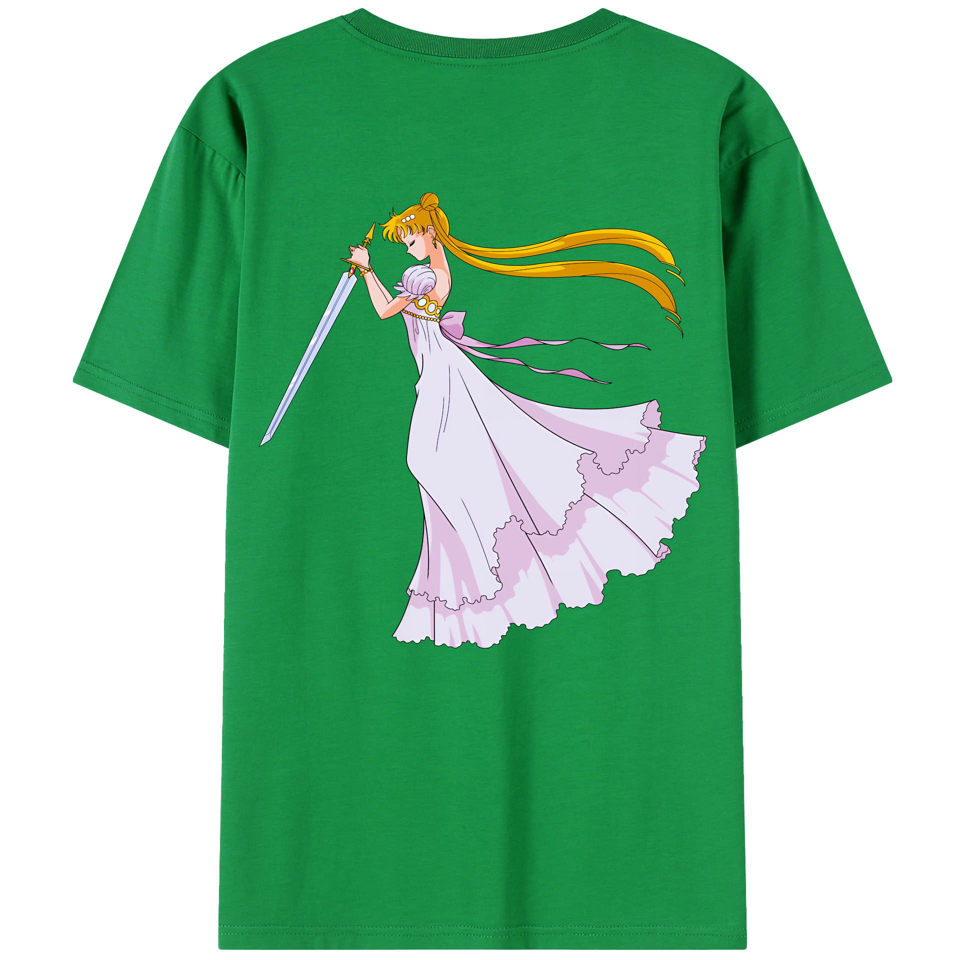 （画像用） 美少女戦士セーラームーン 愛野 美奈子 あいの みなこ Sailor Moon Aino Minako 綿100％半袖Tシャツ（背面プリント）