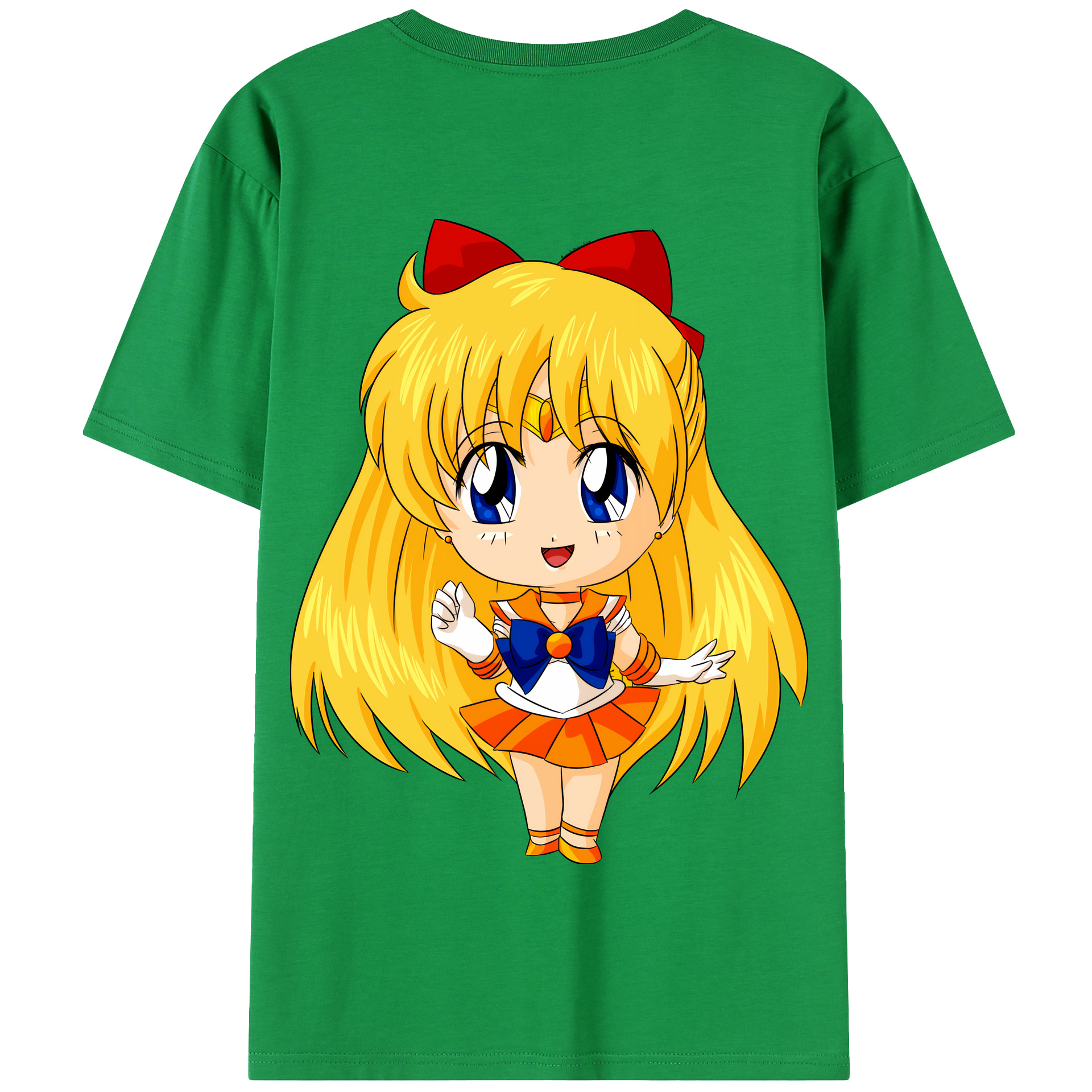 （画像用） 美少女戦士セーラームーン 愛野 美奈子 あいの みなこ Sailor Moon Aino Minako 綿100％半袖Tシャツ（背面プリント）