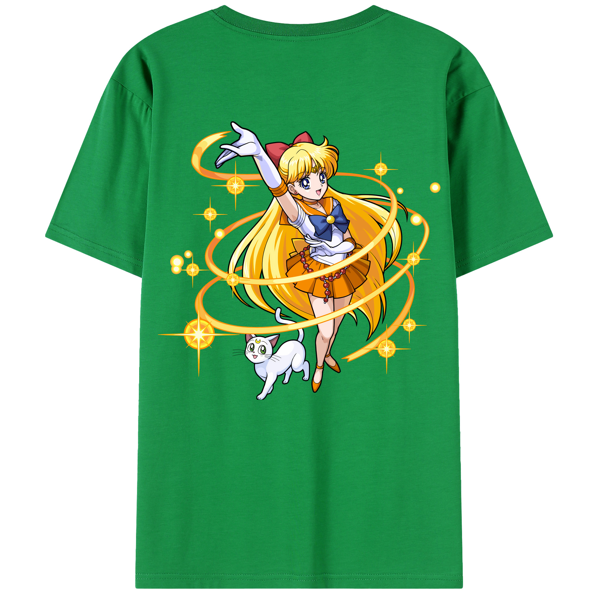 （画像用） 美少女戦士セーラームーン 愛野 美奈子 あいの みなこ Sailor Moon Aino Minako 綿100％半袖Tシャツ（背面プリント）