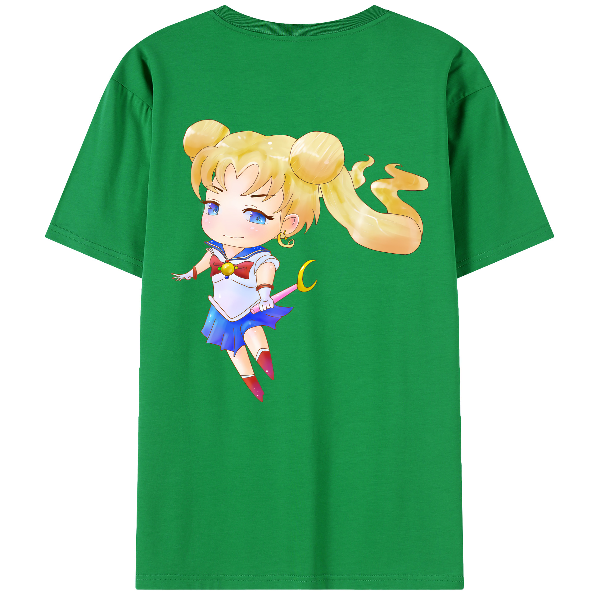（画像用） 美少女戦士セーラームーン 愛野 美奈子 あいの みなこ Sailor Moon Aino Minako 綿100％半袖Tシャツ（背面プリント）