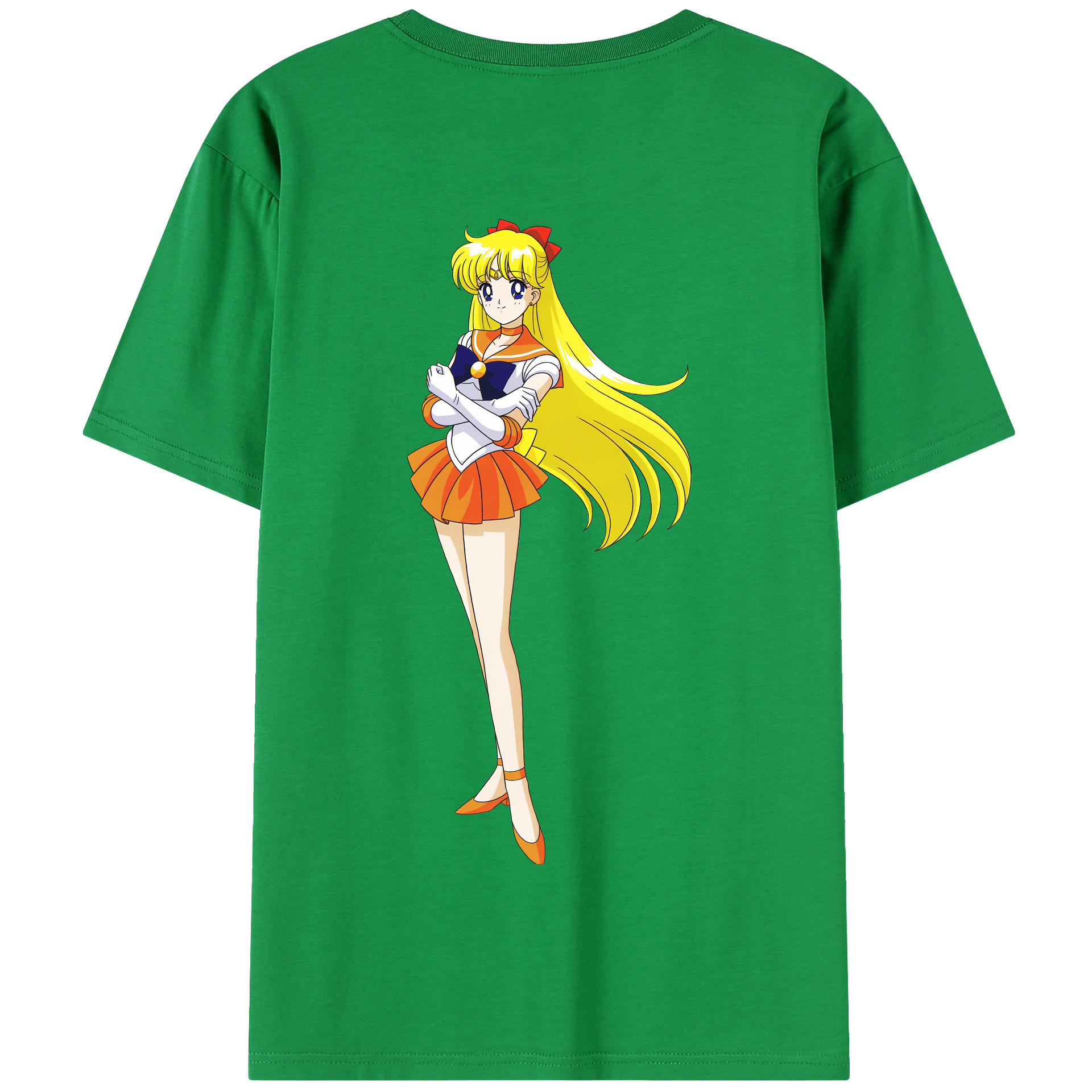 （画像用） 美少女戦士セーラームーン 愛野 美奈子 あいの みなこ Sailor Moon Aino Minako 綿100％半袖Tシャツ（背面プリント）