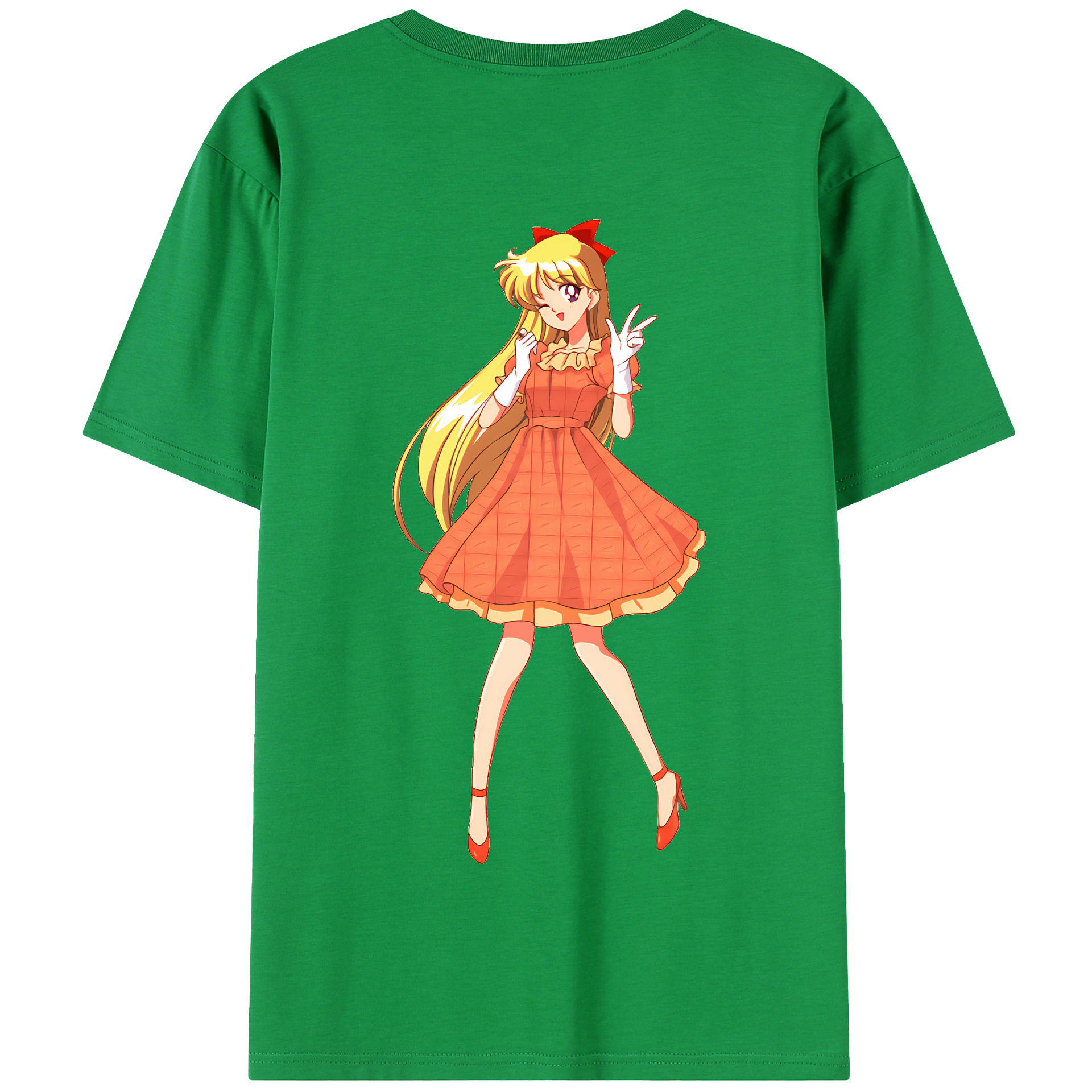 （画像用） 美少女戦士セーラームーン 愛野 美奈子 あいの みなこ Sailor Moon Aino Minako 綿100％半袖Tシャツ（背面プリント）