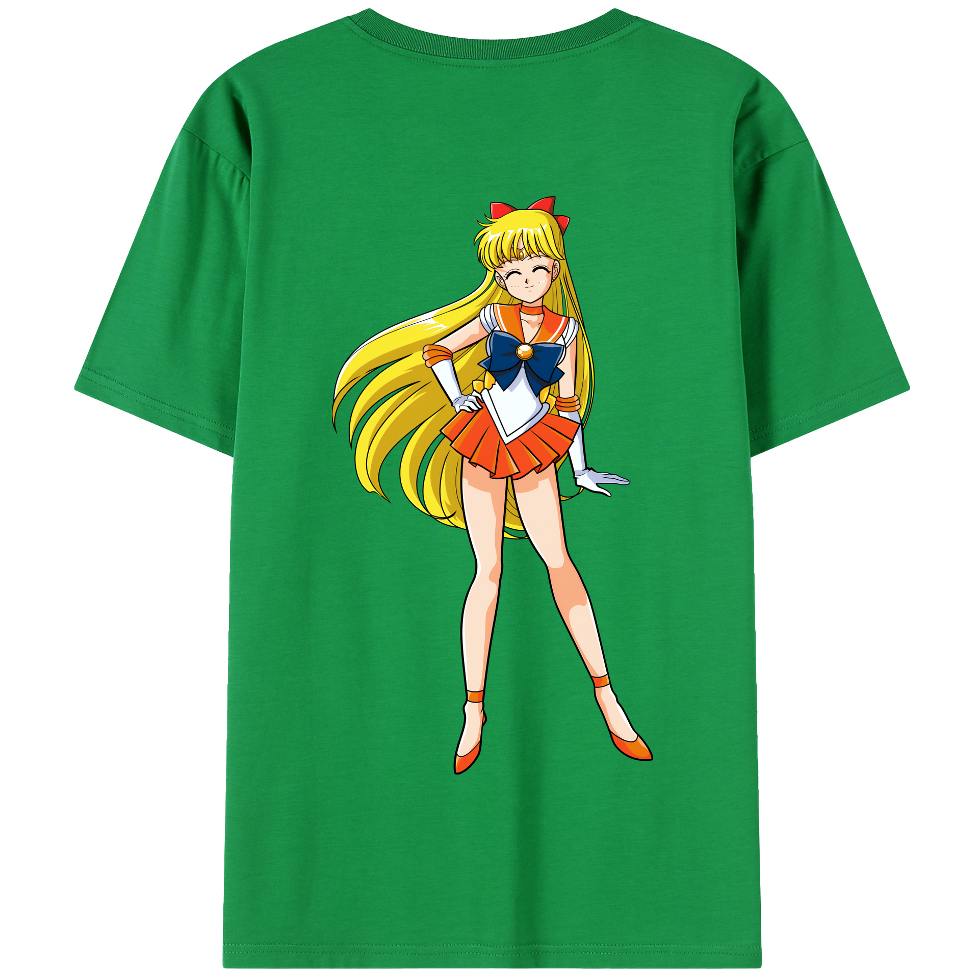 （画像用） 美少女戦士セーラームーン 愛野 美奈子 あいの みなこ Sailor Moon Aino Minako 綿100％半袖Tシャツ（背面プリント）