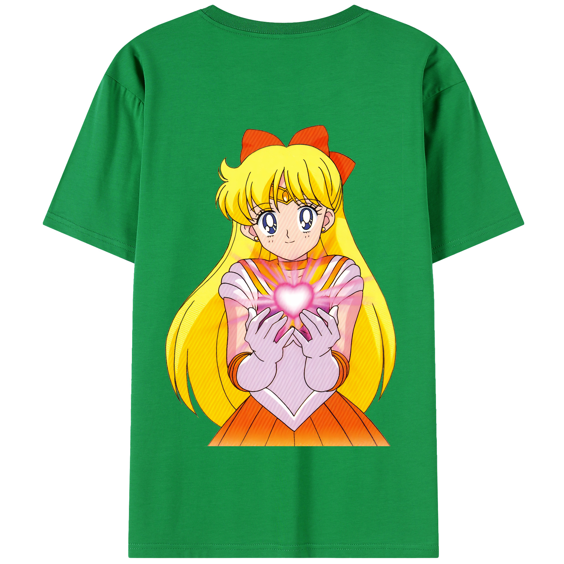 （画像用） 美少女戦士セーラームーン 愛野 美奈子 あいの みなこ Sailor Moon Aino Minako 綿100％半袖Tシャツ（背面プリント）