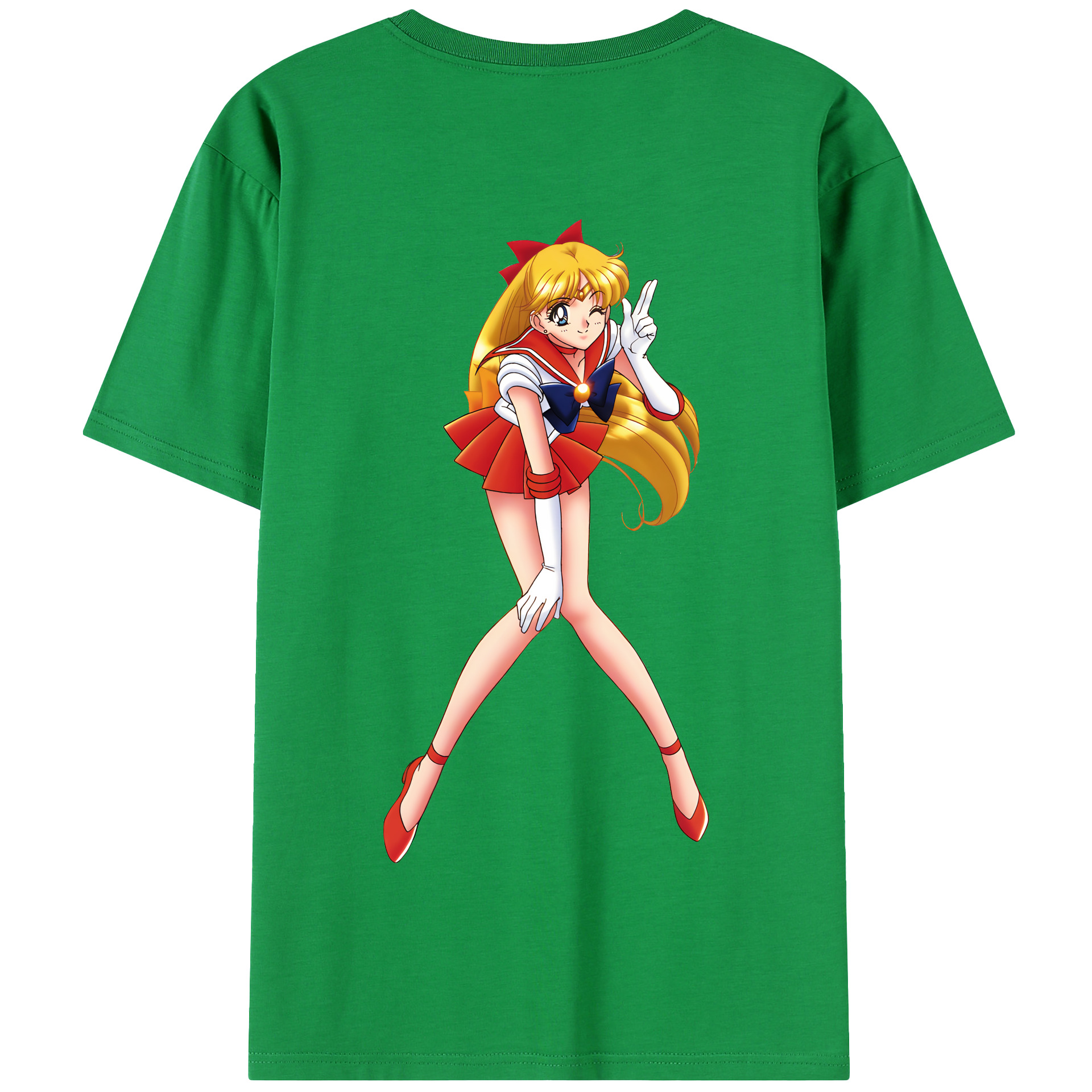 （画像用） 美少女戦士セーラームーン 愛野 美奈子 あいの みなこ Sailor Moon Aino Minako 綿100％半袖Tシャツ（背面プリント）